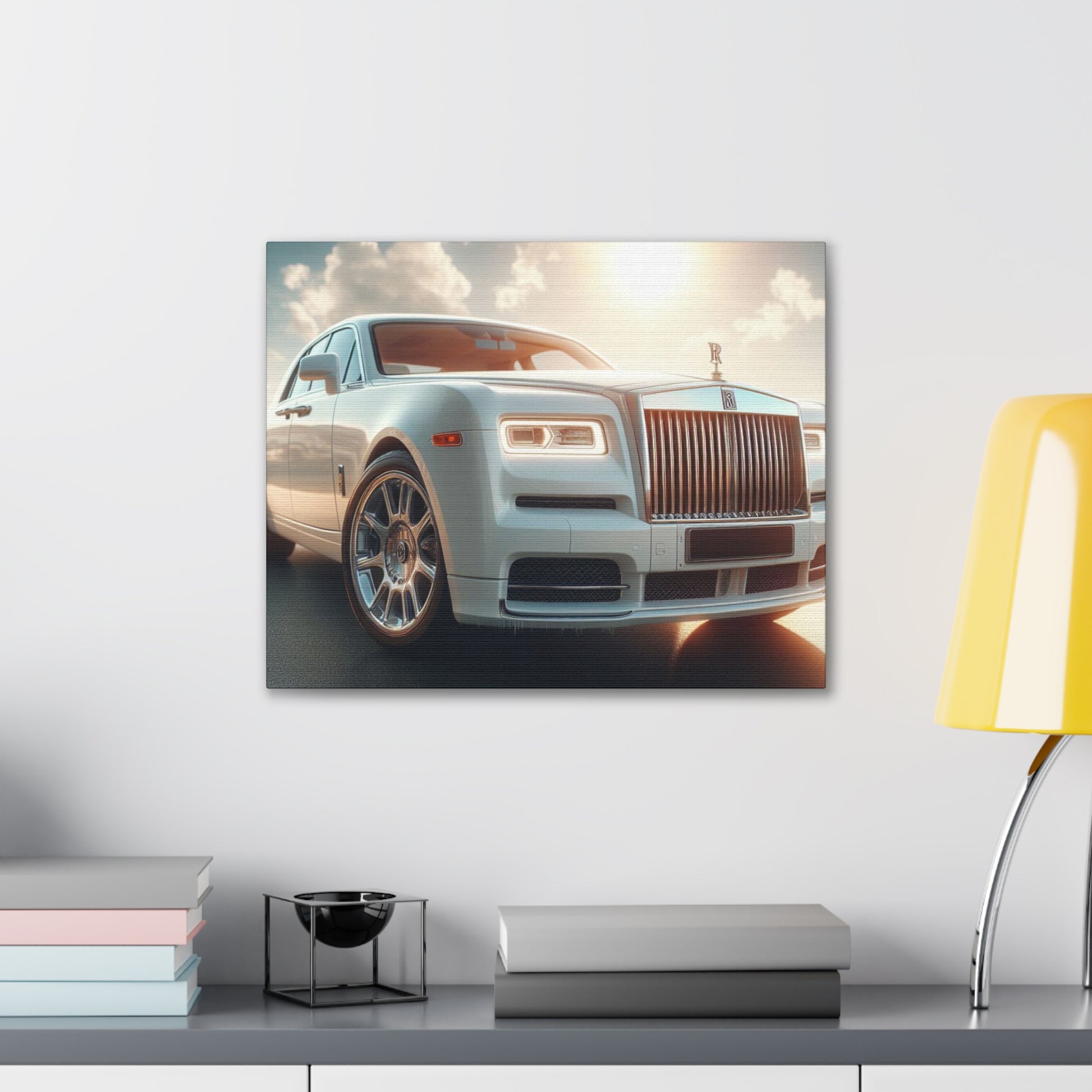 White Rolls Royce Canvas Canvas Printify 20″ x 16″ (Horizontal) 0.75''