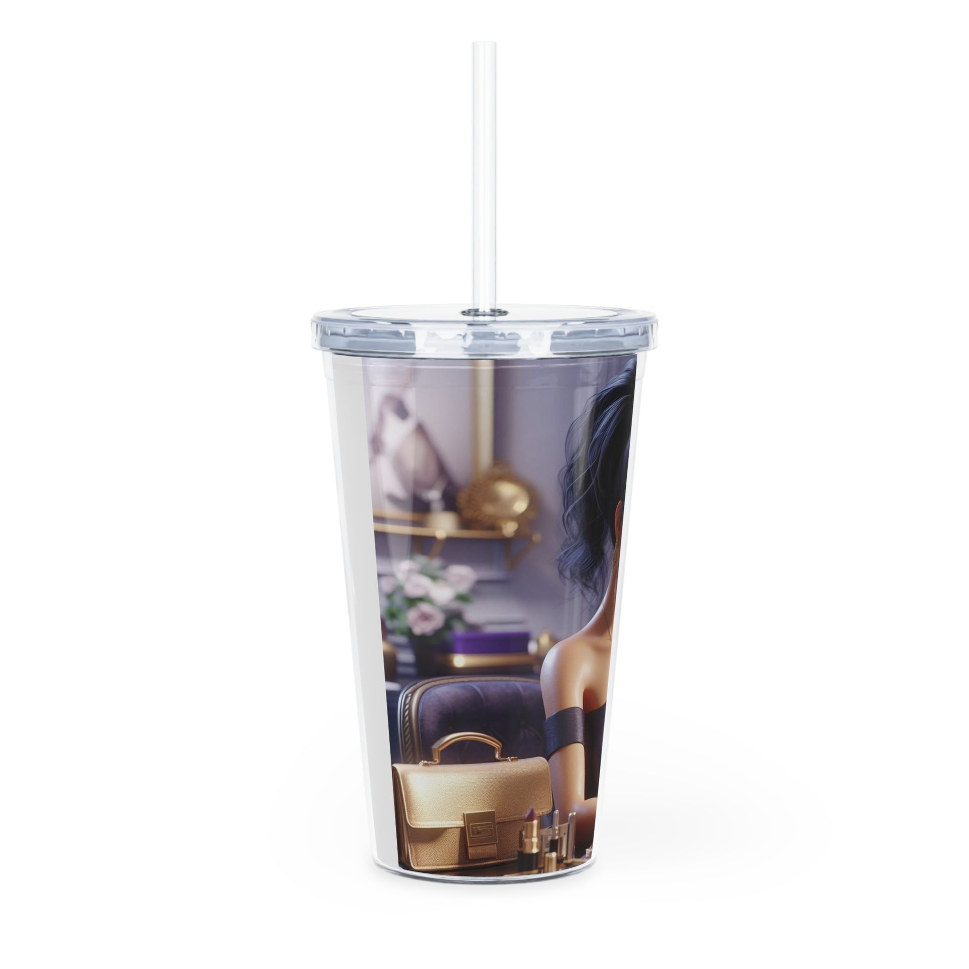 Fashion and Beauty Tumbler with Straw Mug Printify