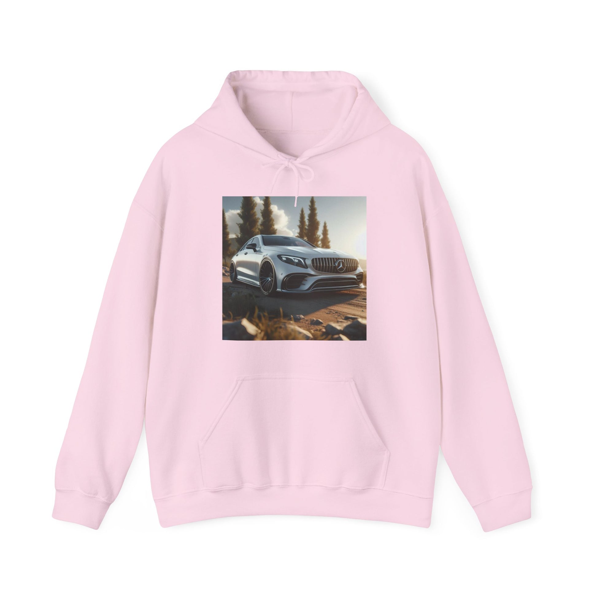 White Mercedes Hoodie Hoodie Printify Light Pink S