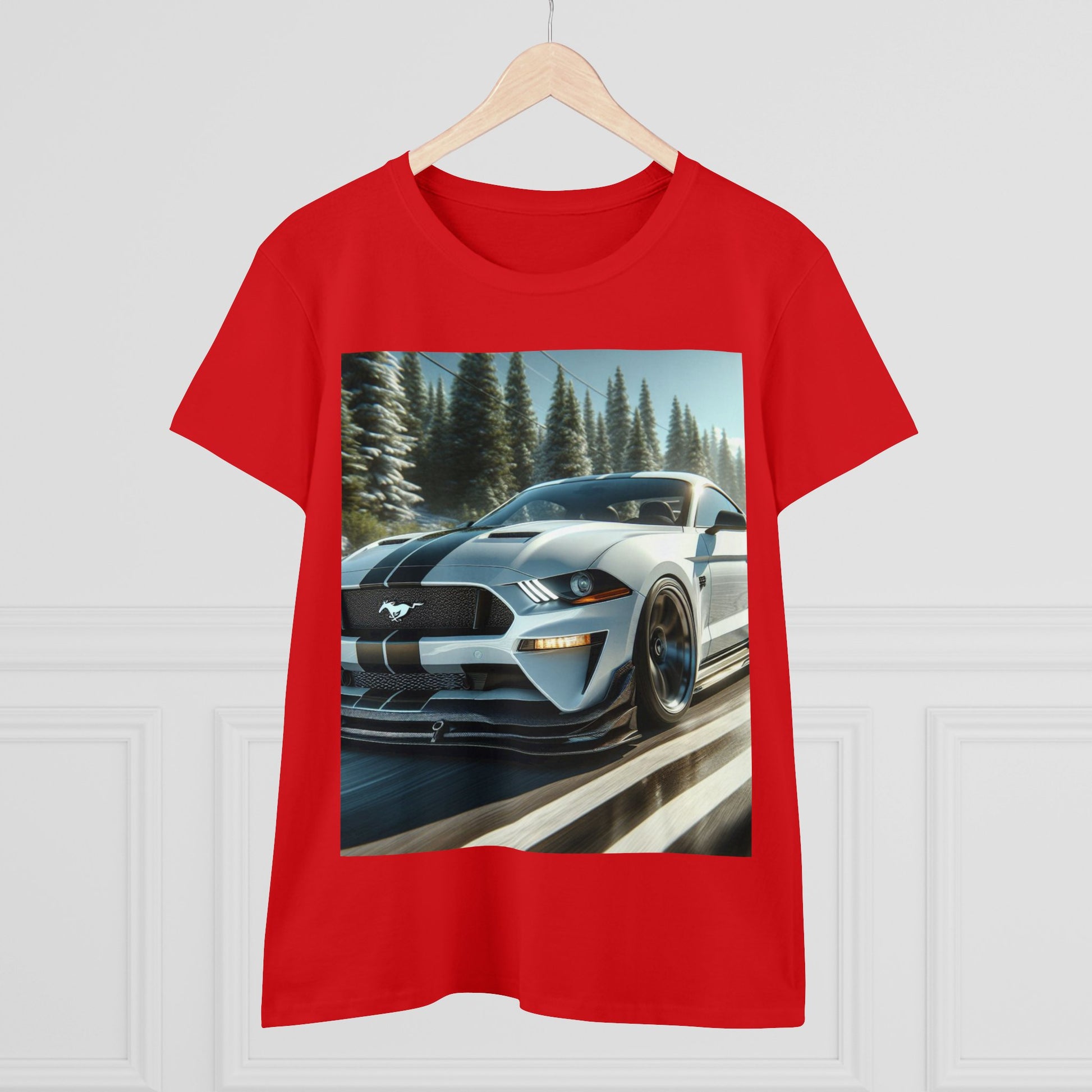 White Mustang T-Shirt T-Shirt Printify