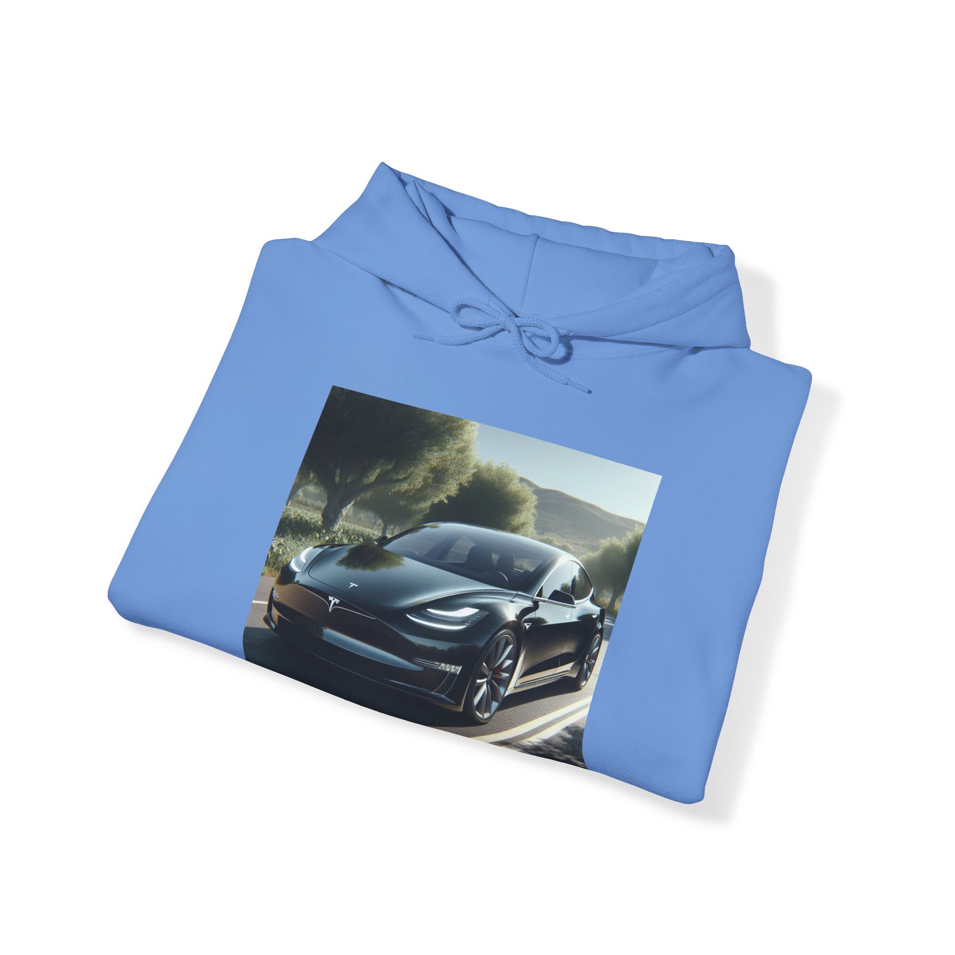 Black Tesla Hoodie Hoodie Printify