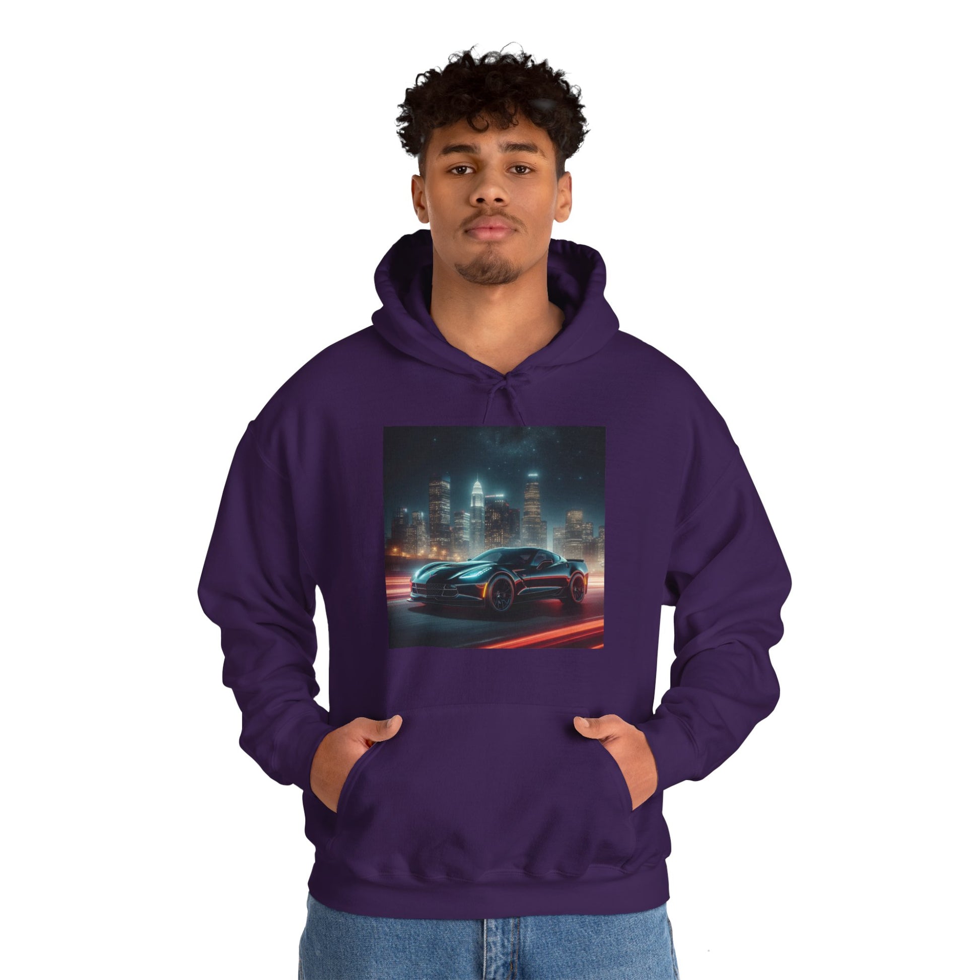 Black Corvette Hoodie Hoodie Printify