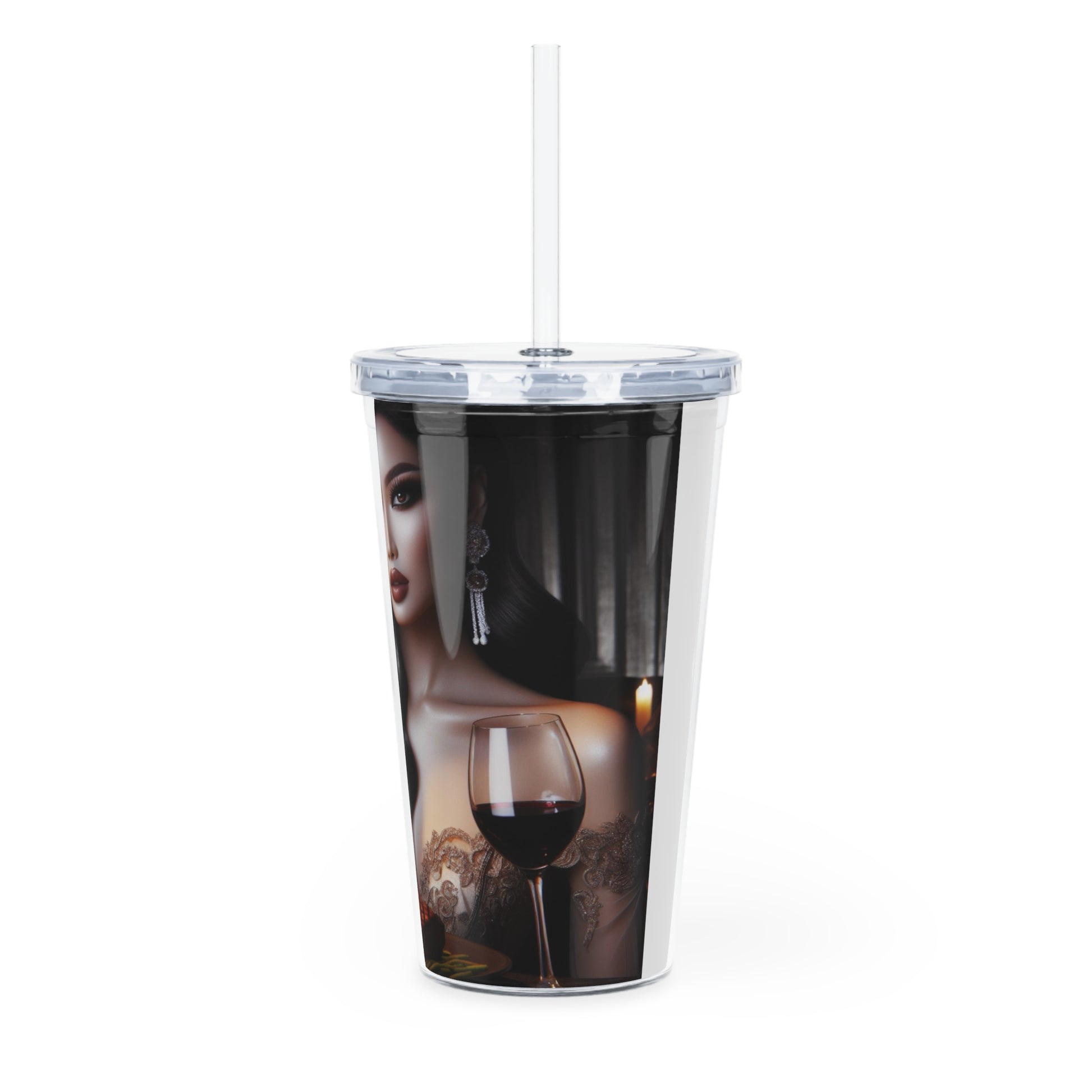 Elegant Meal Tumbler with Straw Mug Printify