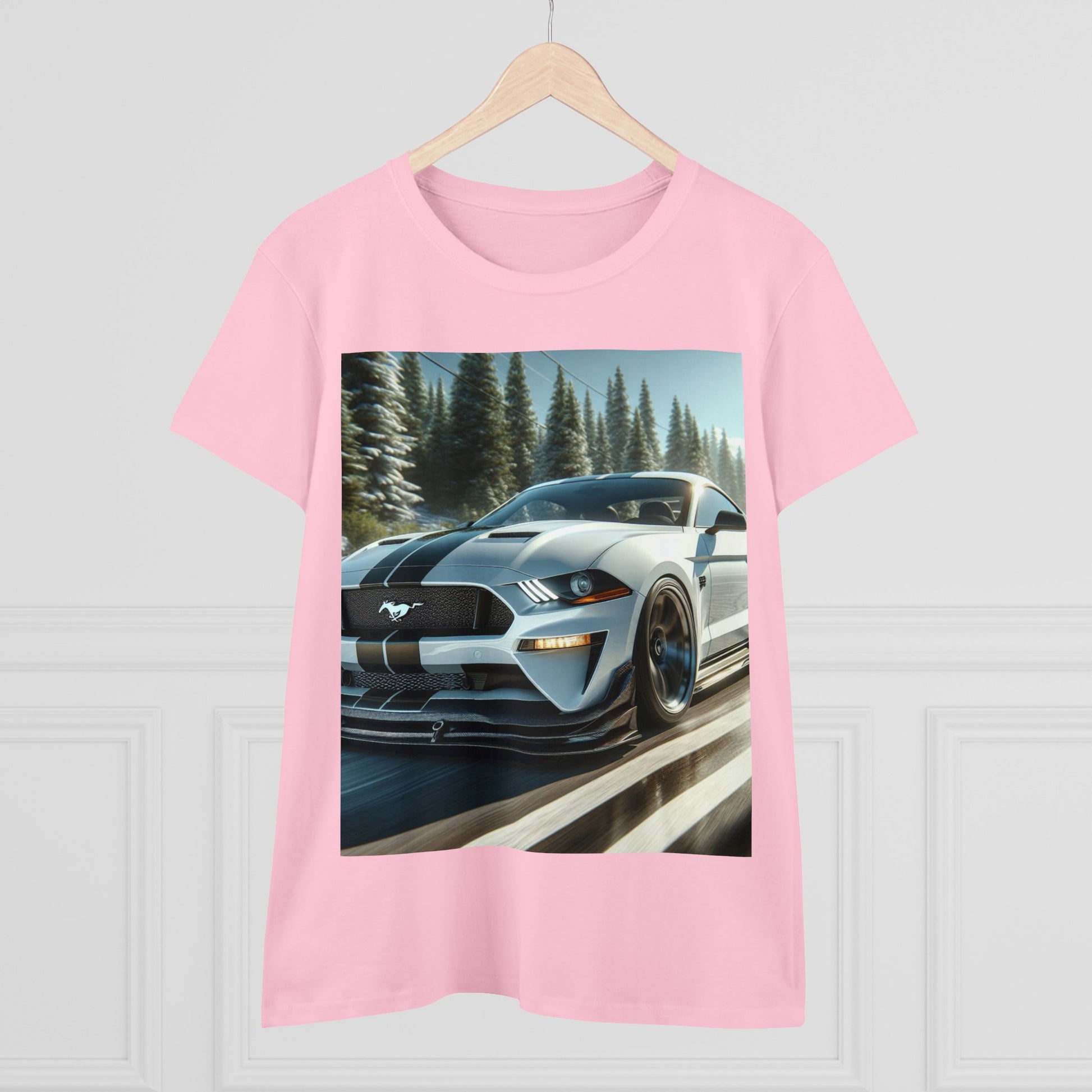 White Mustang T-Shirt T-Shirt Printify