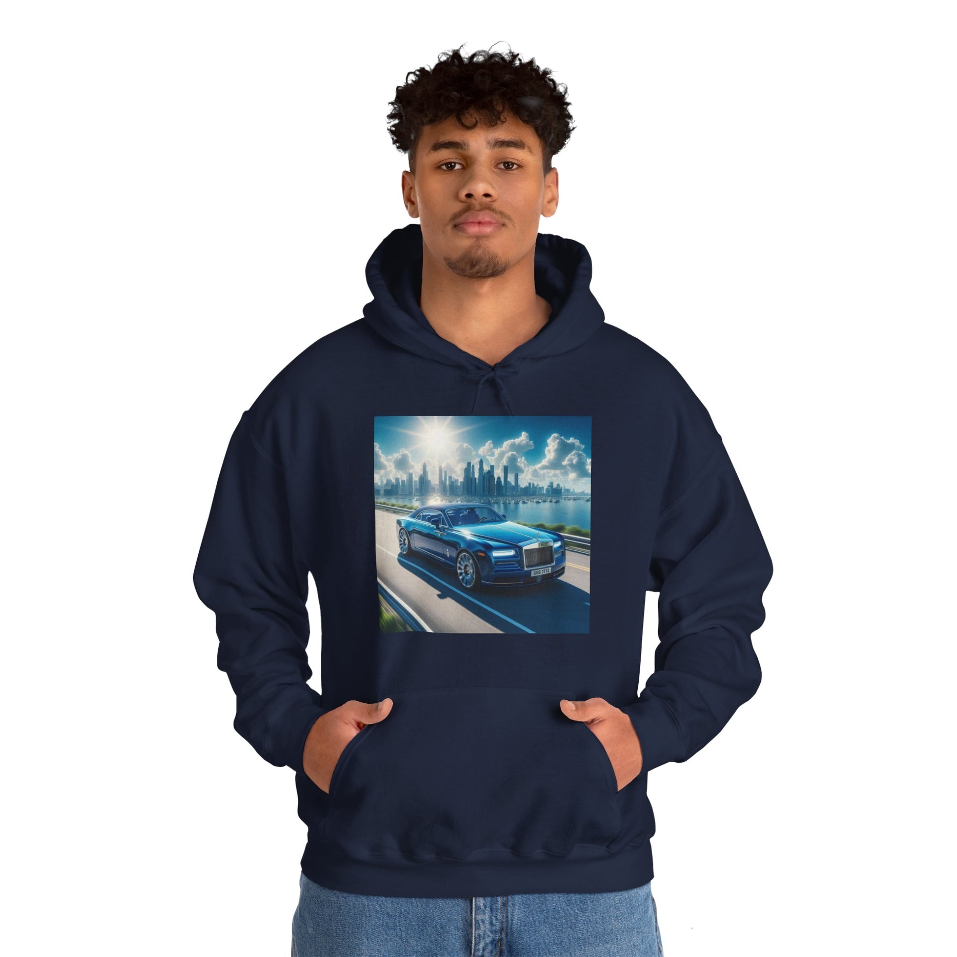 Blue Rolls Royce Hoodie Hoodie Printify