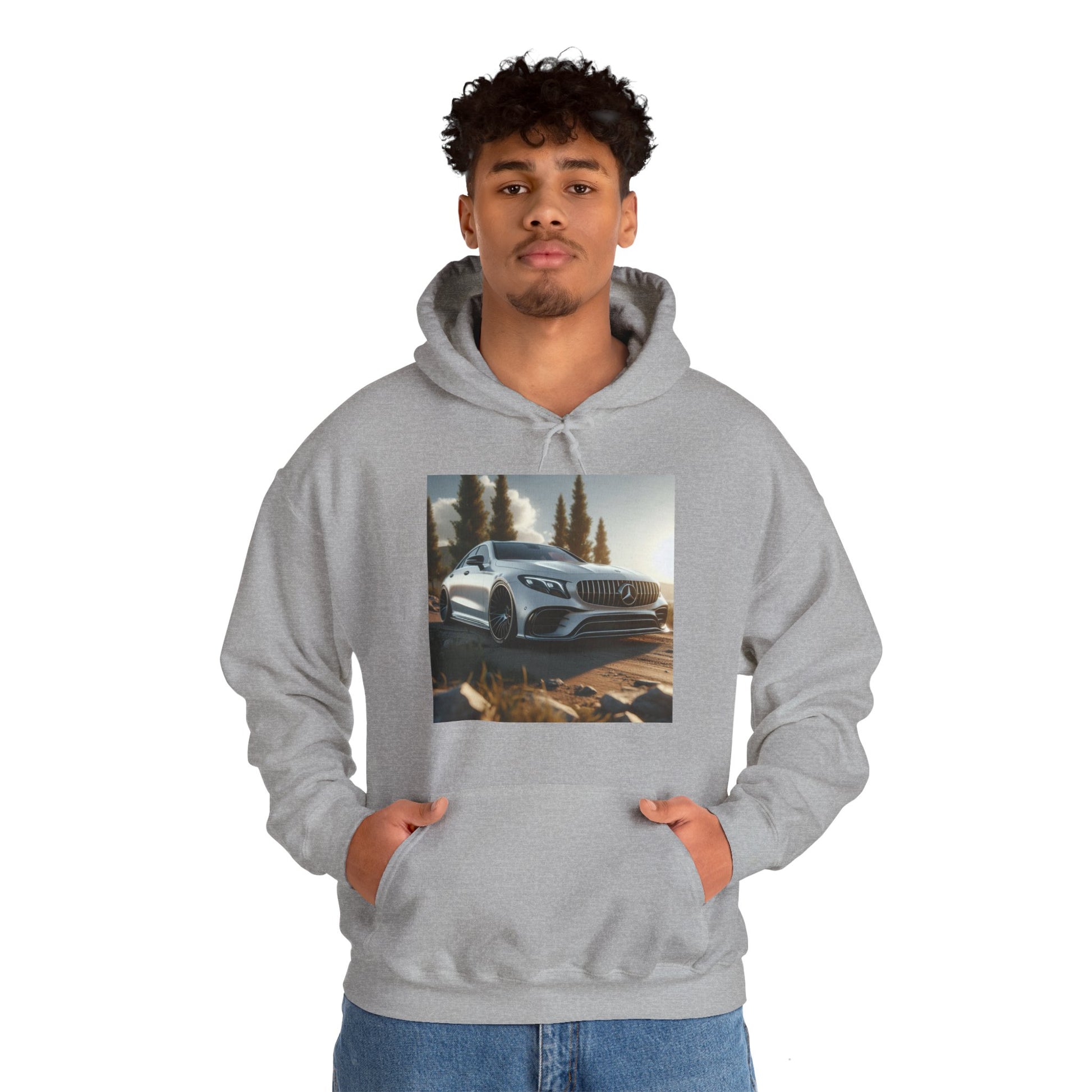 White Mercedes Hoodie Hoodie Printify
