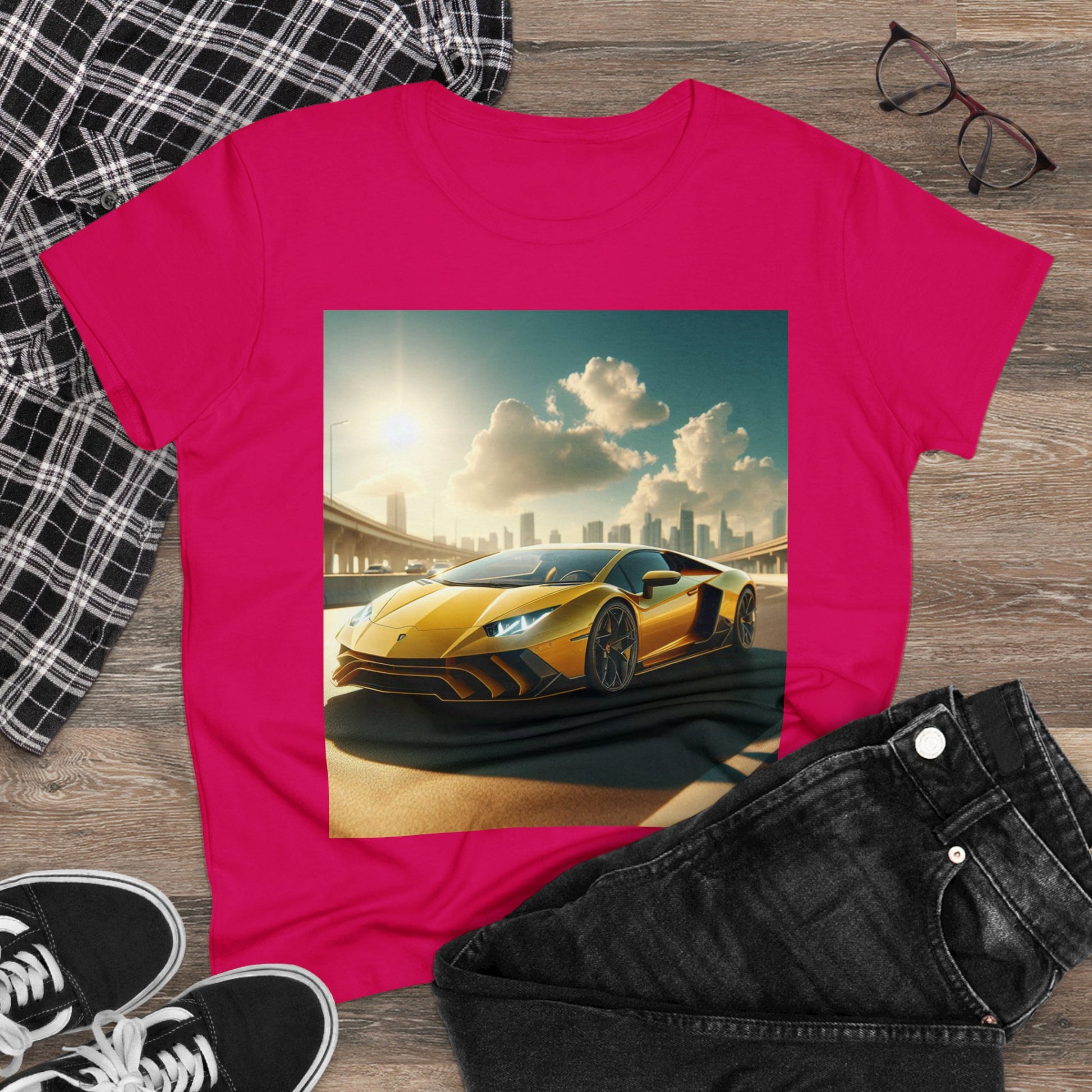 Yellow Lamborghini T-Shirt T-Shirt Printify