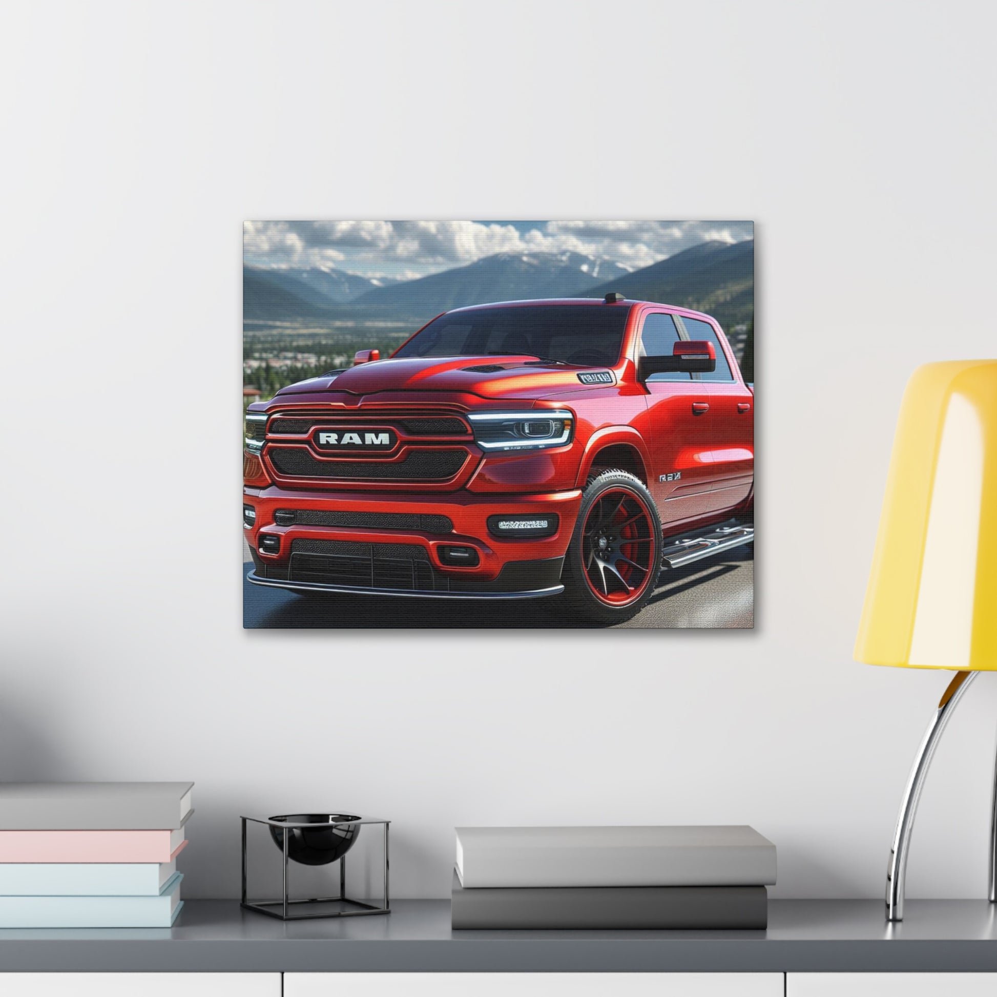 Red Dodge Ram Canvas Canvas Printify 20″ x 16″ (Horizontal) 0.75''