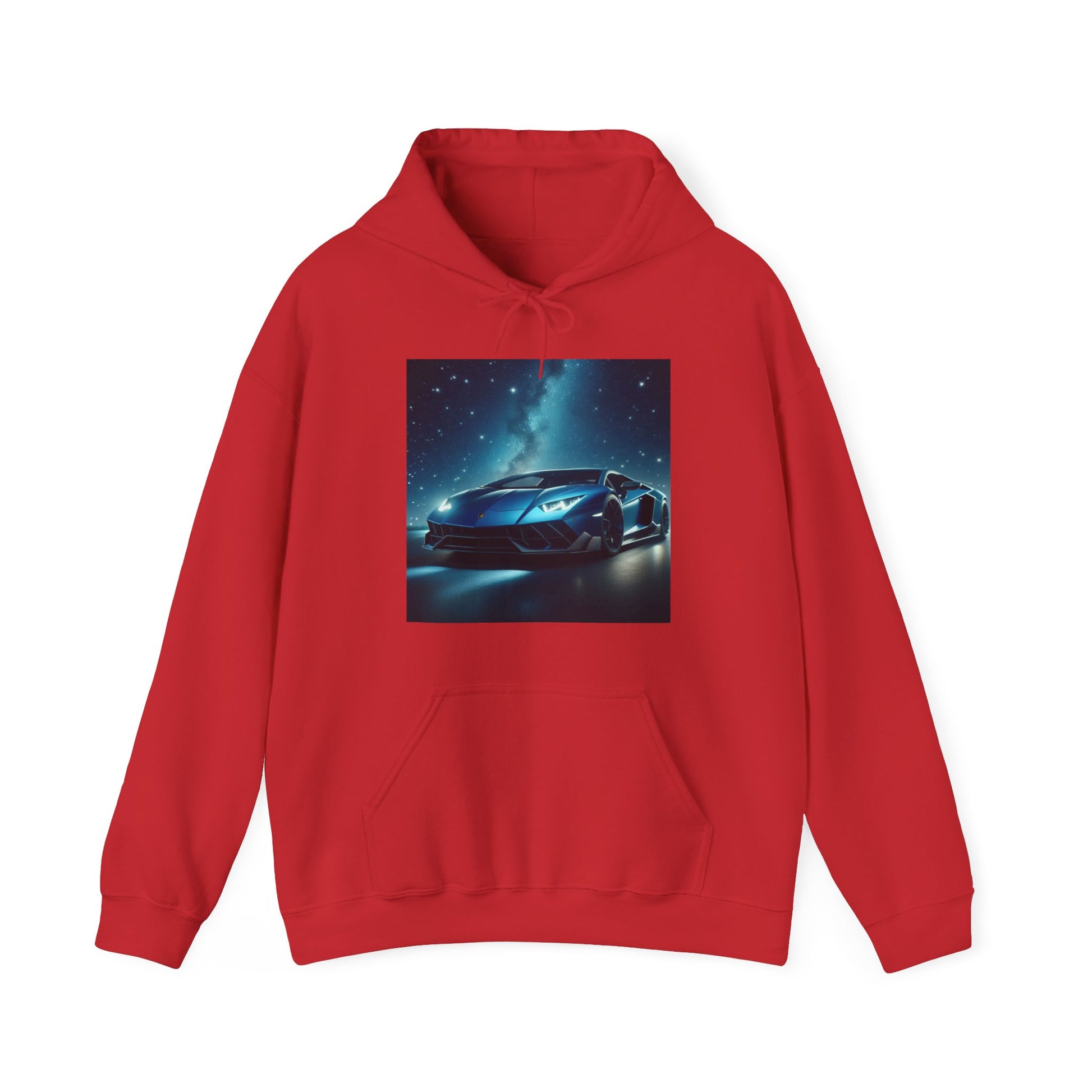 Blue Lamborghini Hoodie Hoodie Printify Red S