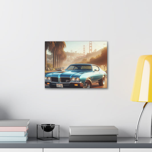 1972 Blue Buick Gran Sport Canvas Canvas Printify 16″ x 12″ (Horizontal) 0.75''