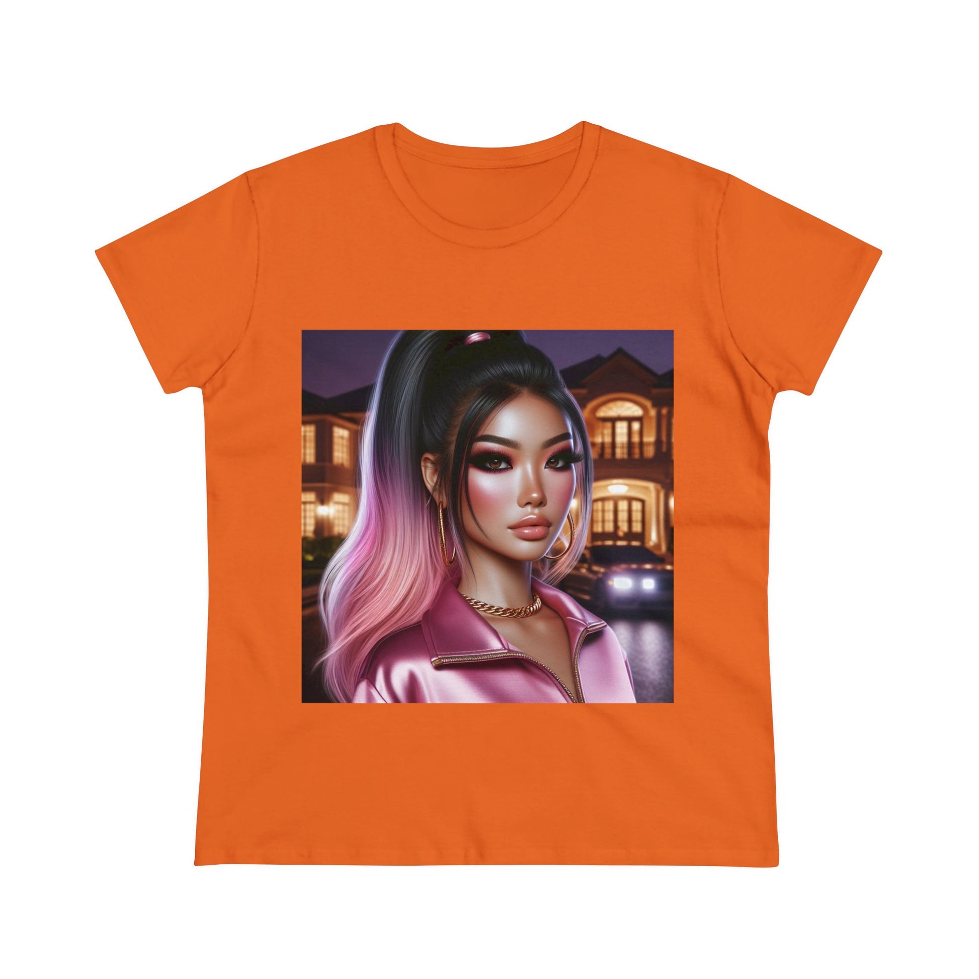 Pink at Night T-Shirt T-Shirt Printify Orange S