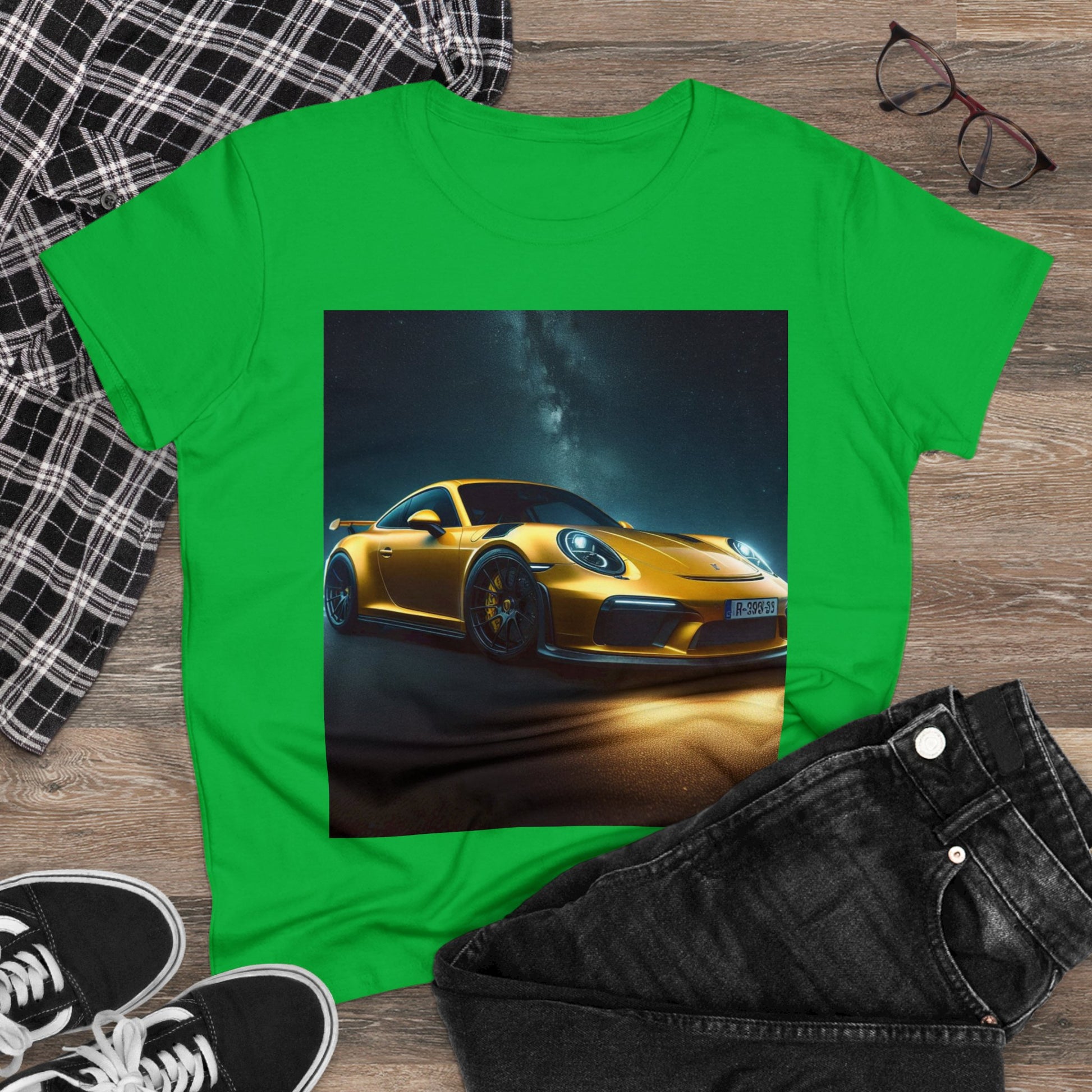Yellow Porsche T-Shirt T-Shirt Printify