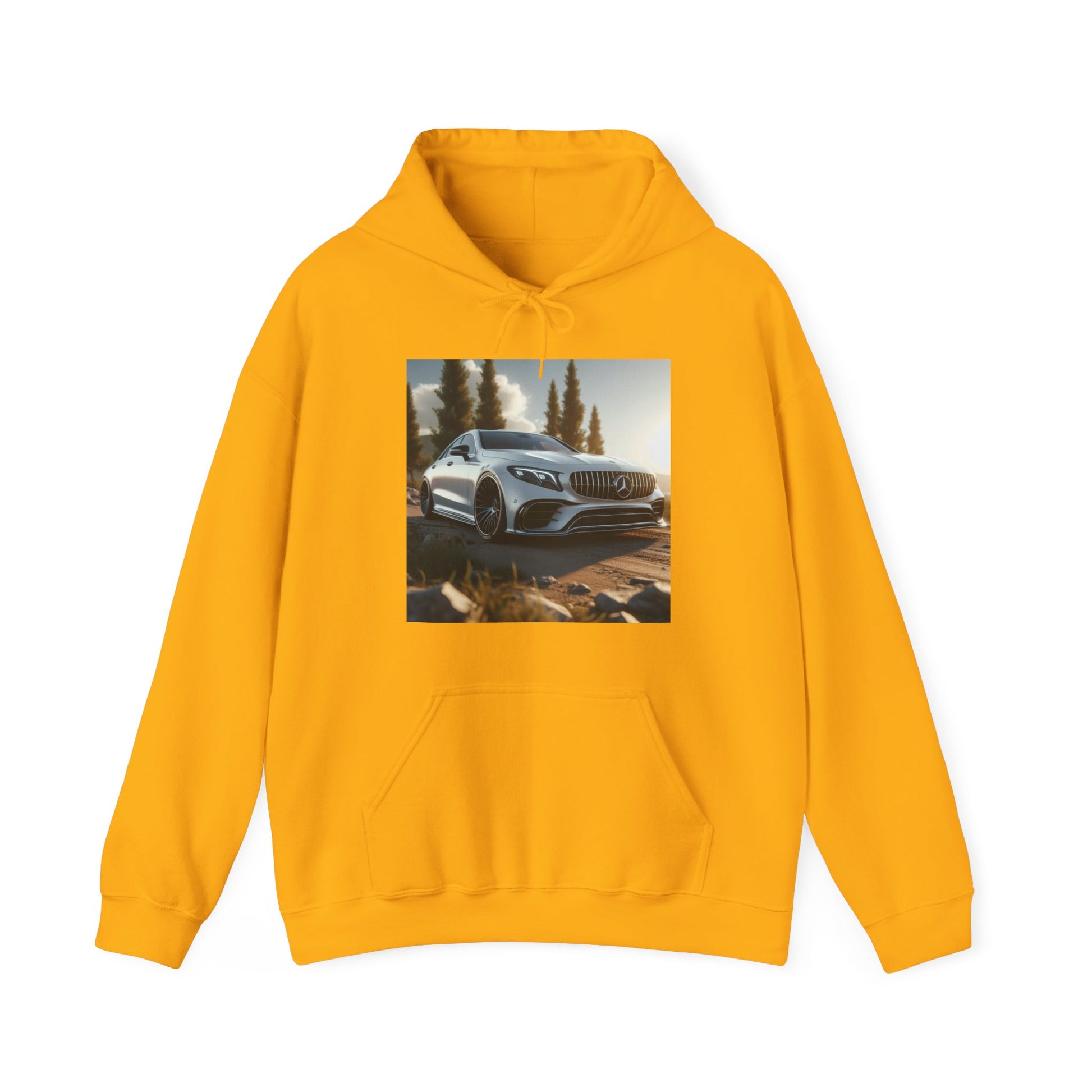 White Mercedes Hoodie Hoodie Printify Gold S