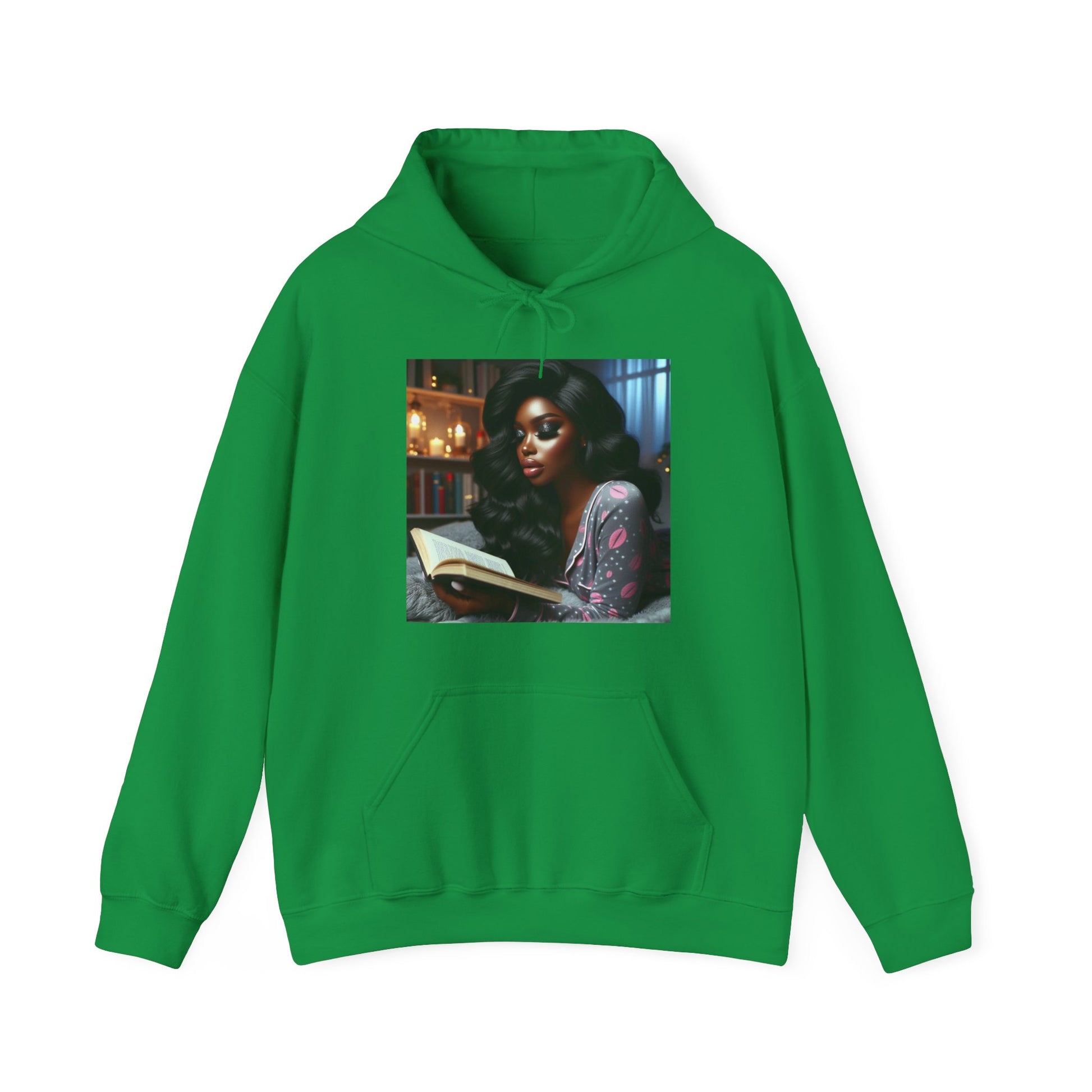 Late Night Book Hoodie Hoodie Printify Irish Green S