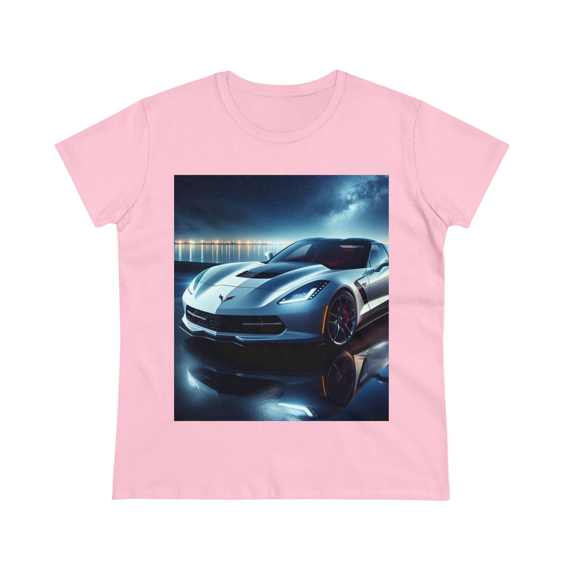 White Corvette T-Shirt T-Shirt Printify Light Pink S