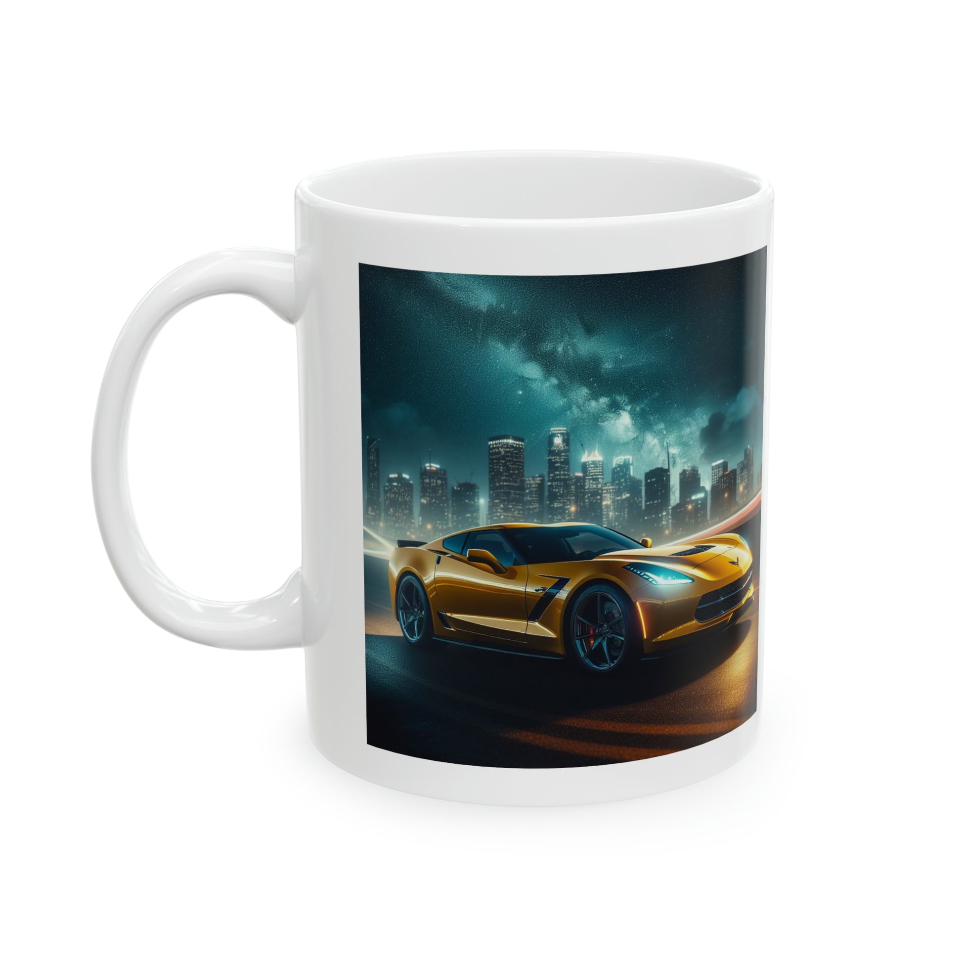 Yellow Corvette Mug Mug Printify 11oz