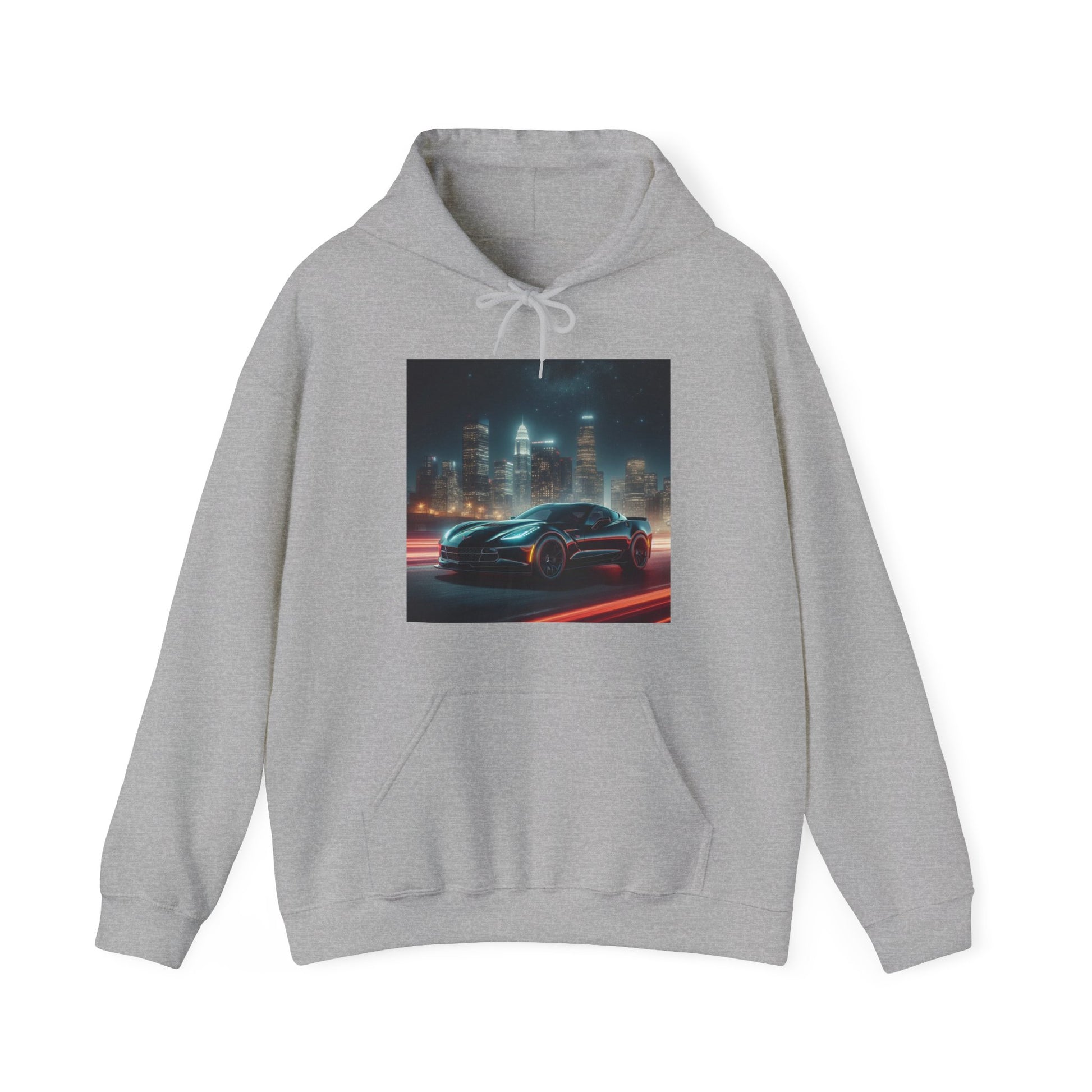 Black Corvette Hoodie Hoodie Printify Sport Grey S