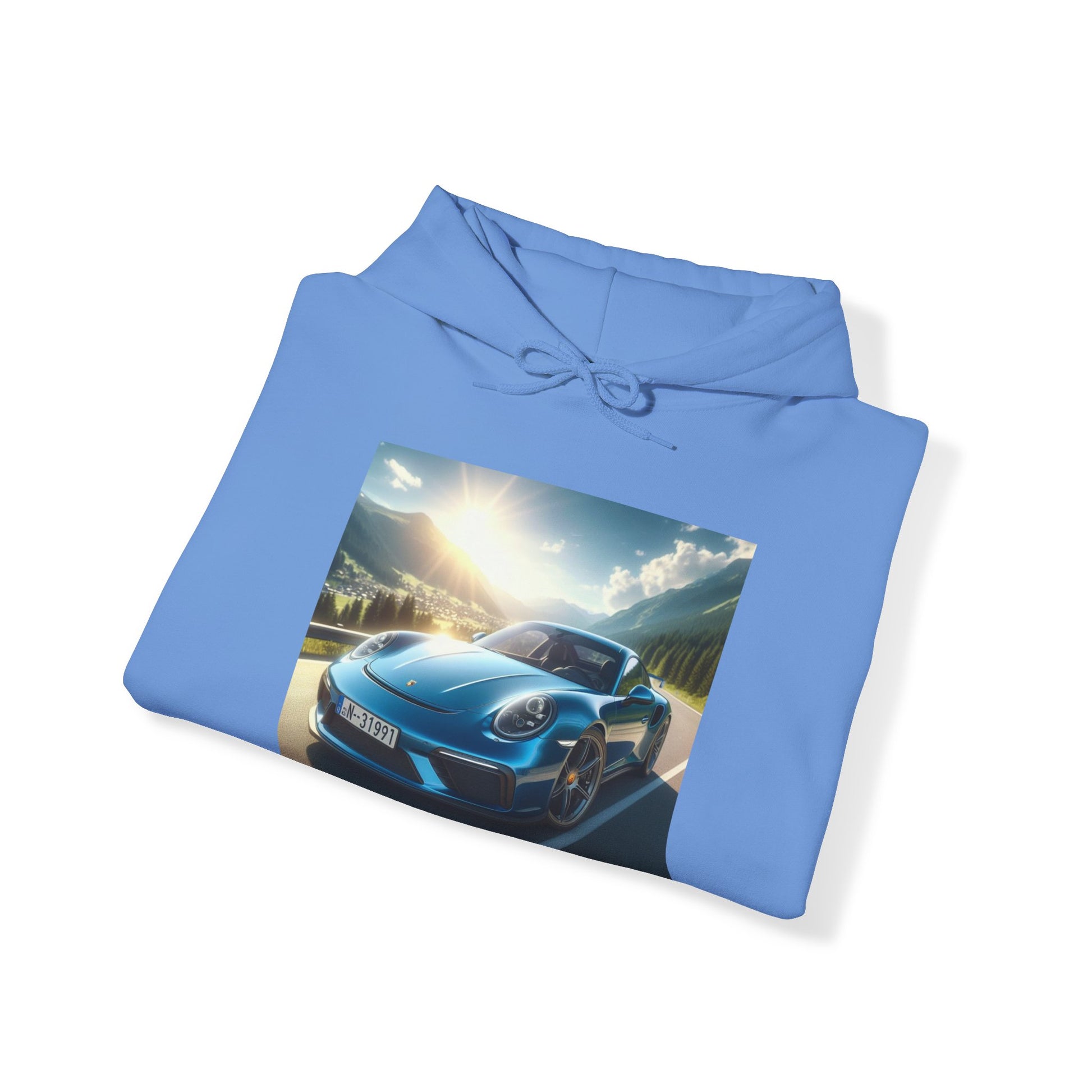 Blue Porsche Hoodie Hoodie Printify