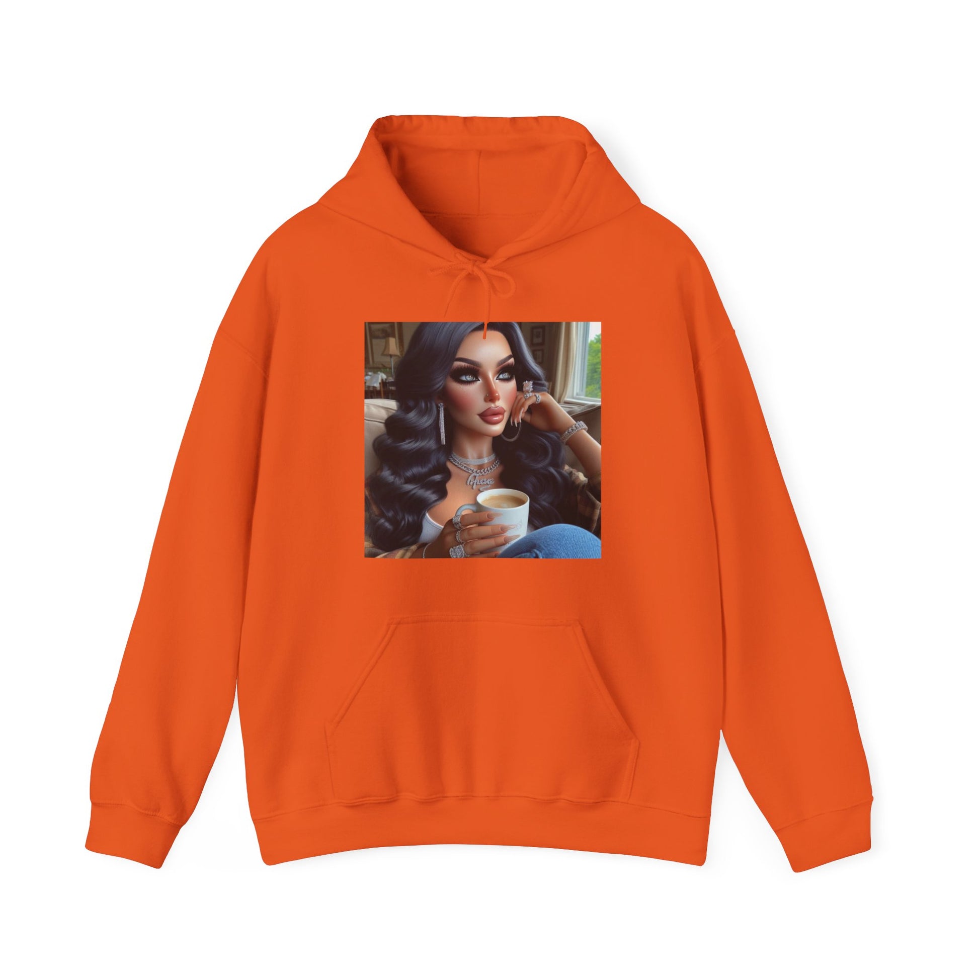 Coffee Break Hoodie Hoodie Printify Orange S