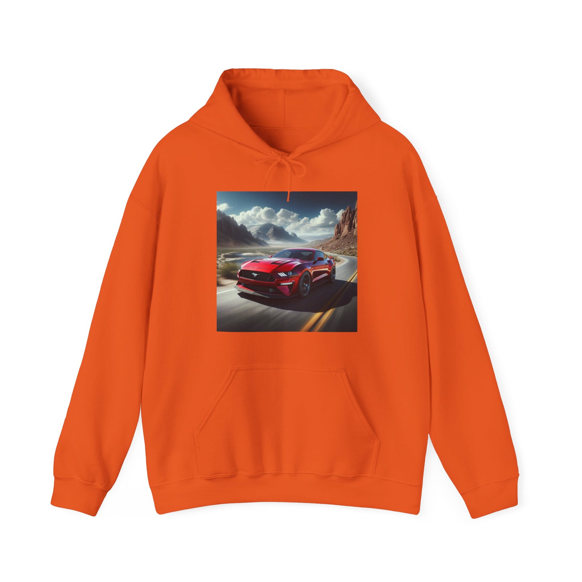 Red Mustang Hoodie Hoodie Printify Orange S