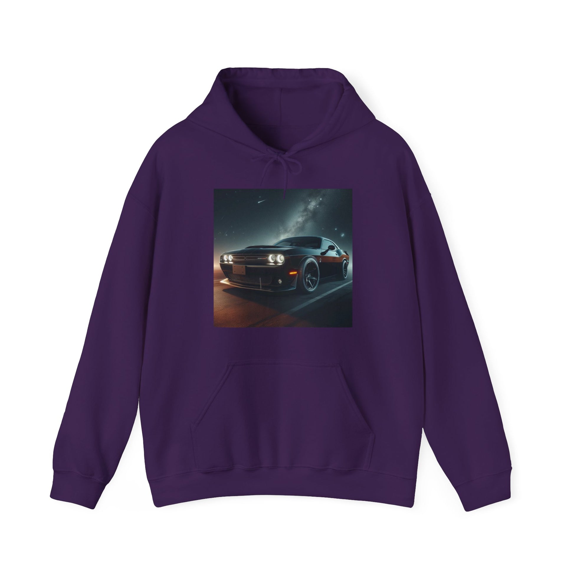 Black Challenger Hoodie Hoodie Printify Purple S