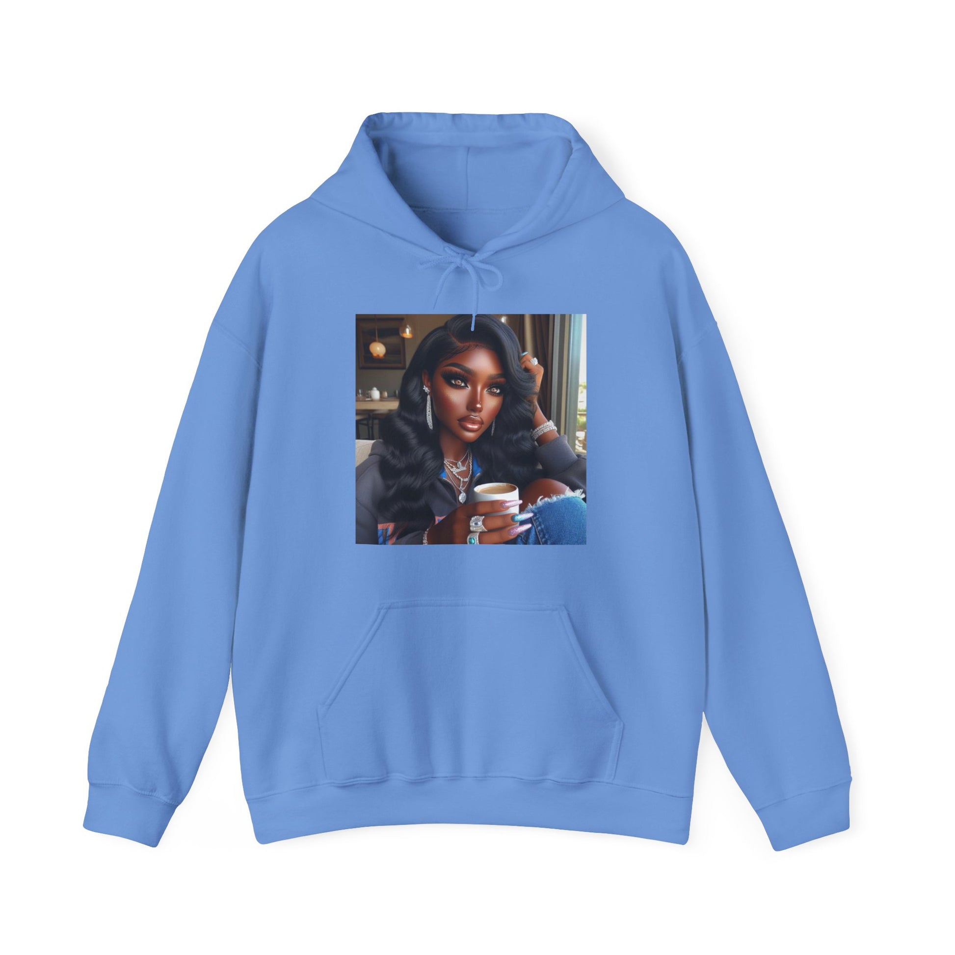 Coffee Break Hoodie Hoodie Printify Carolina Blue S