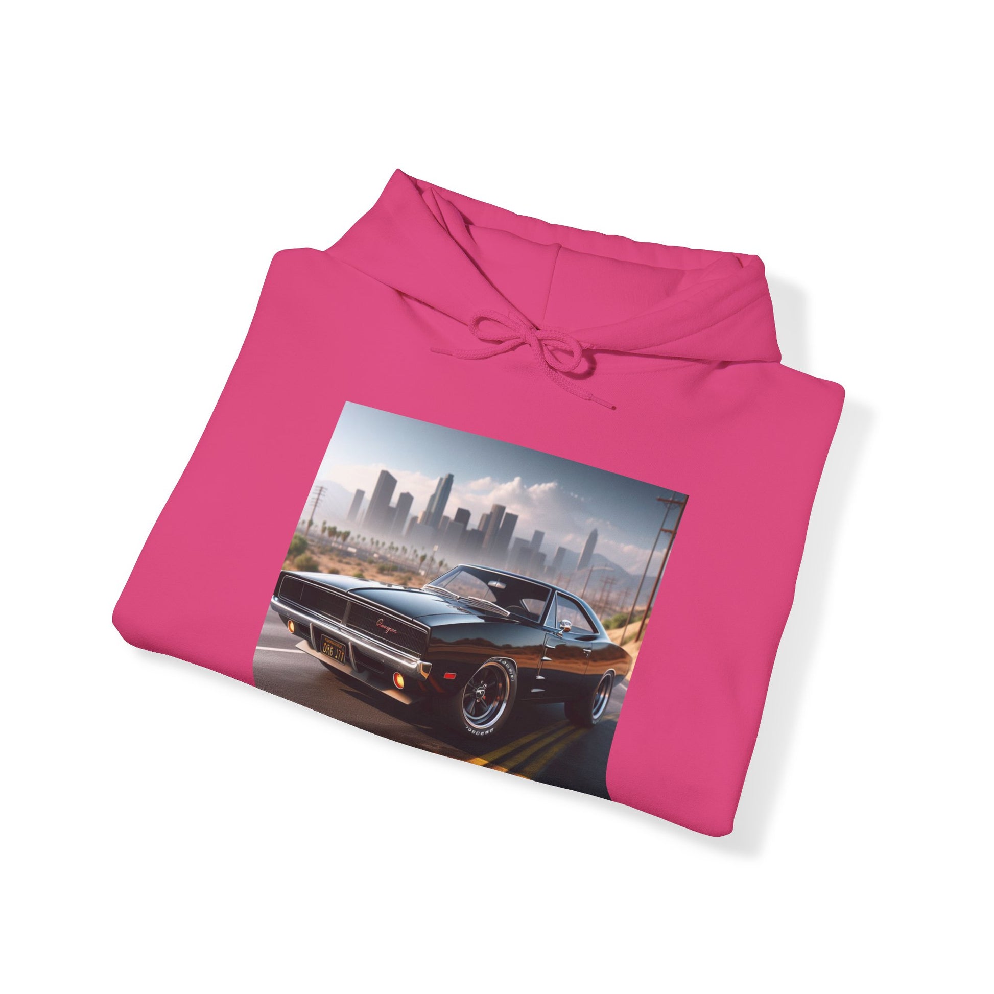 1970 Black Dodge Charger Hoodie Hoodie Printify