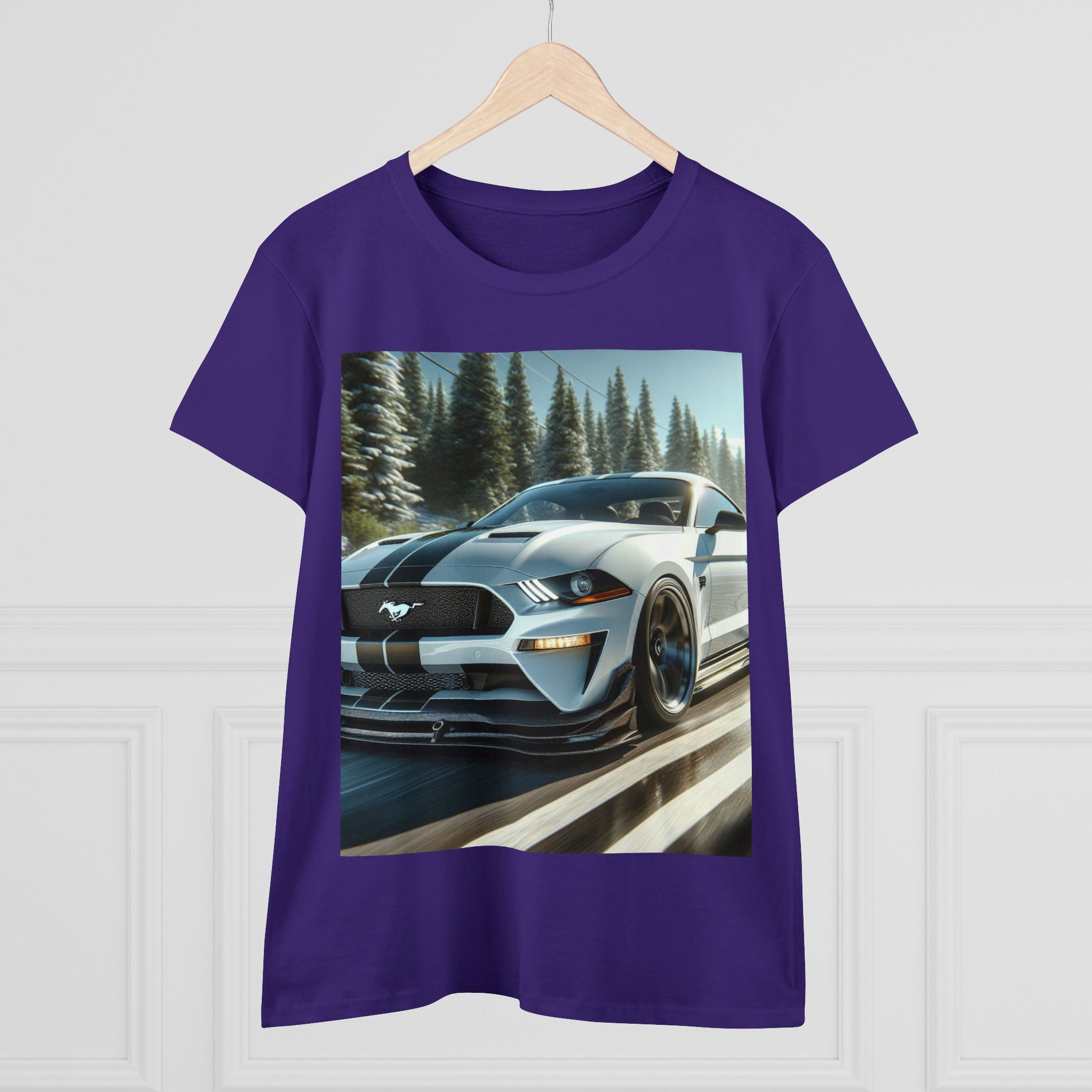 White Mustang T-Shirt T-Shirt Printify