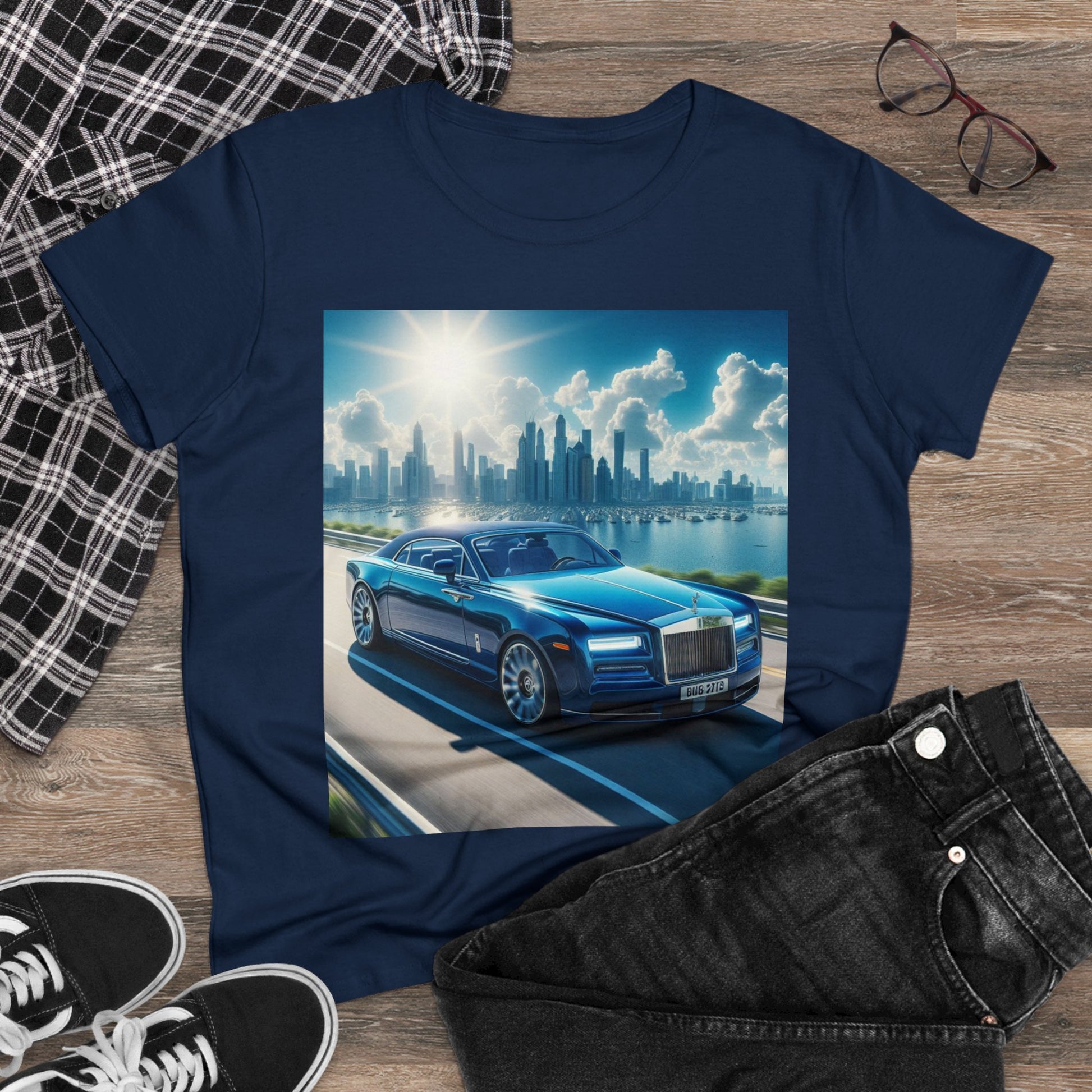 Blue Rolls Royce T-Shirt T-Shirt Printify