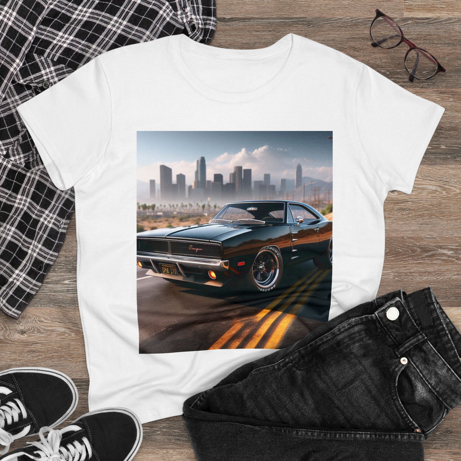 1970 Black Dodge Charge T-Shirt T-Shirt Printify