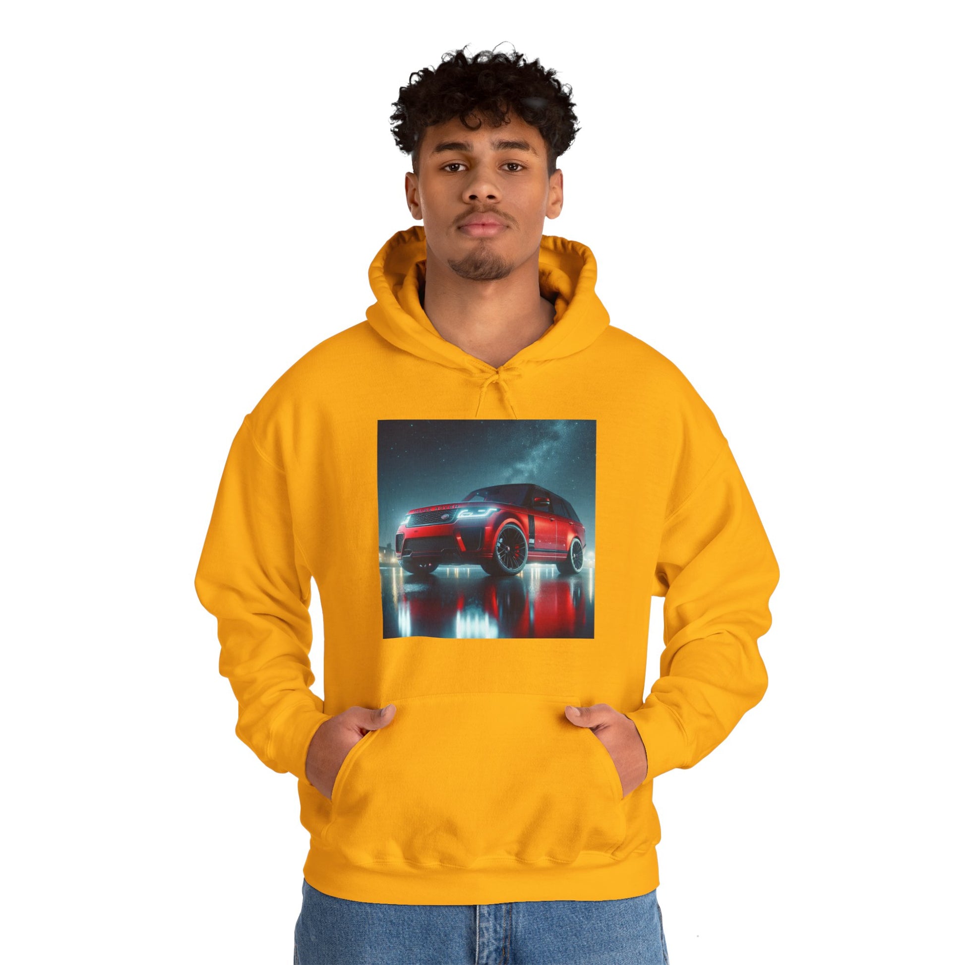 Red Range Rover Hoodie Hoodie Printify