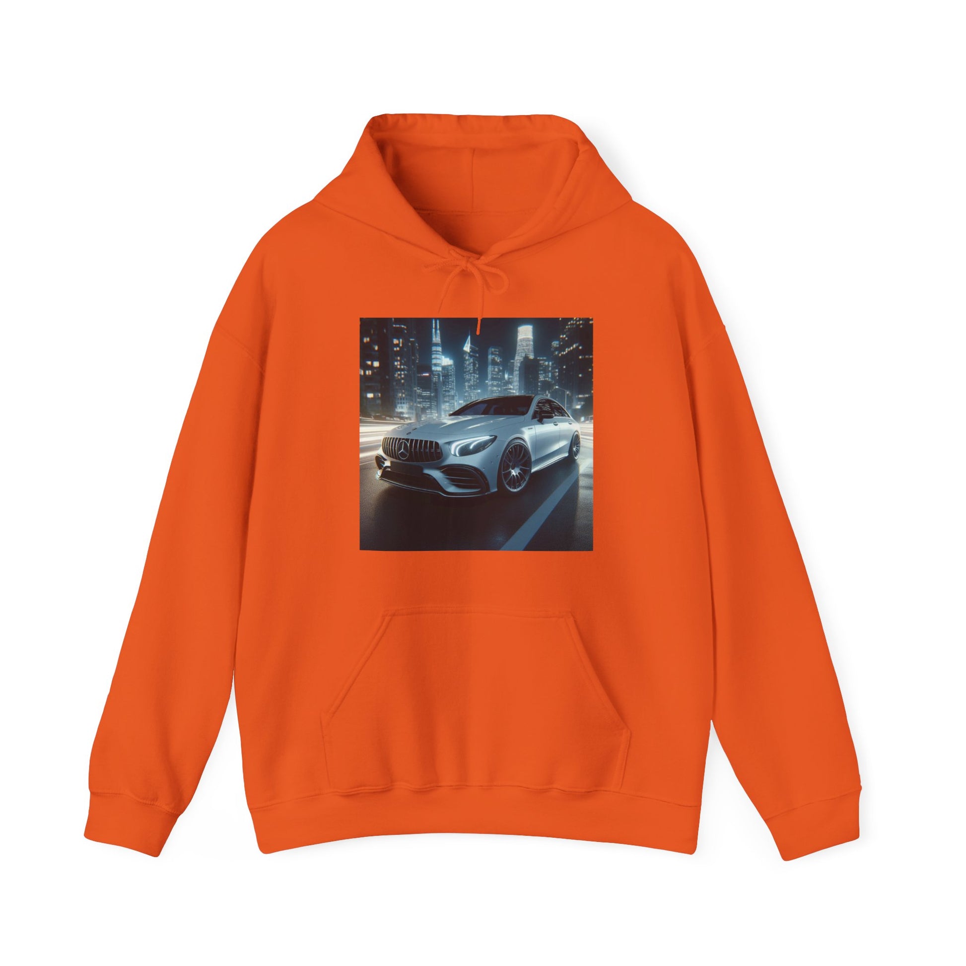 White Mercedes Hoodie Hoodie Printify Orange S