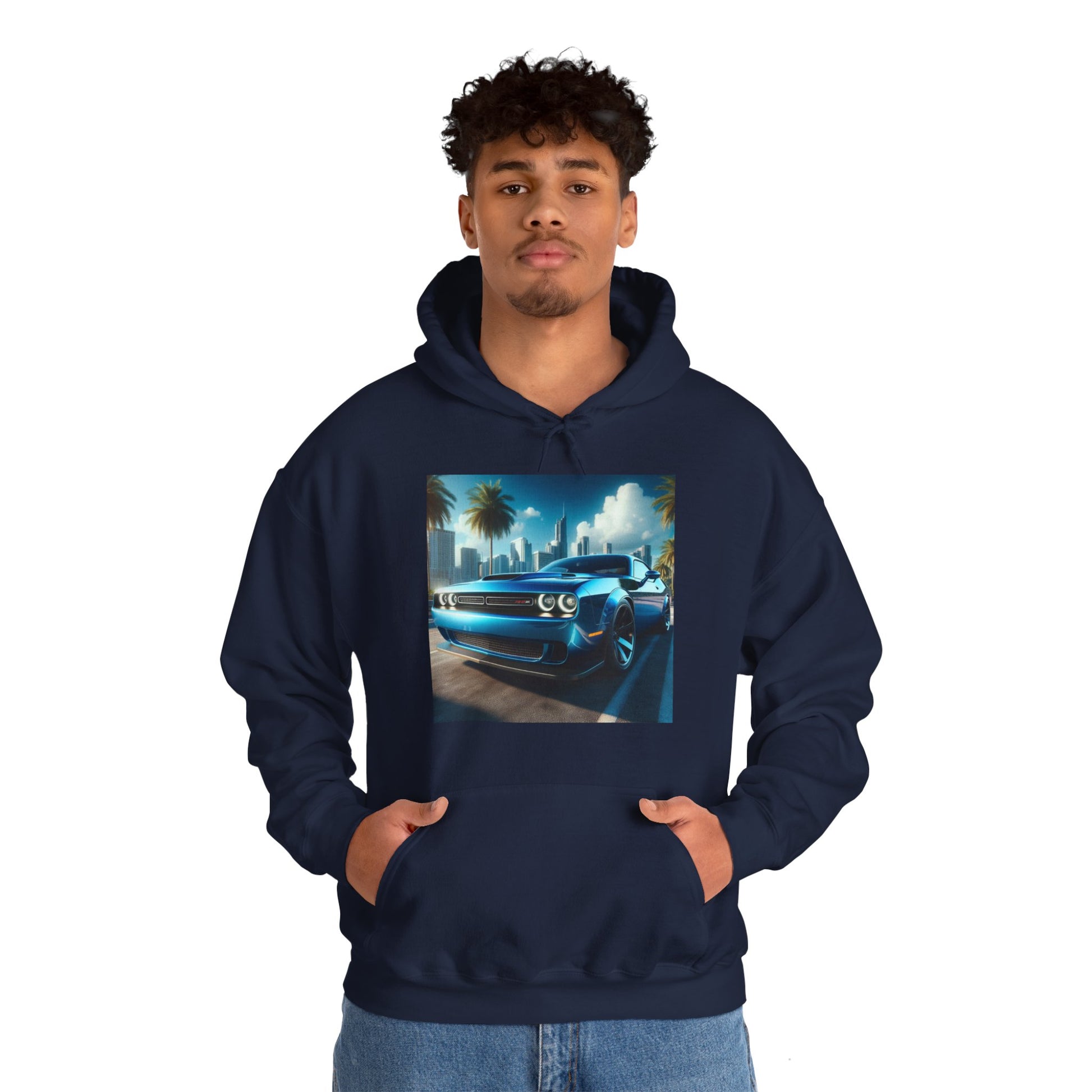 Blue Challenger Hoodie Hoodie Printify