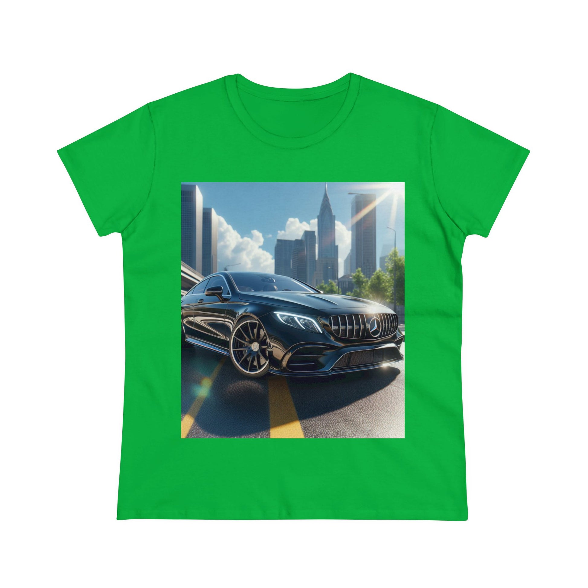 Black Mercedes T-Shirt T-Shirt Printify Irish Green S