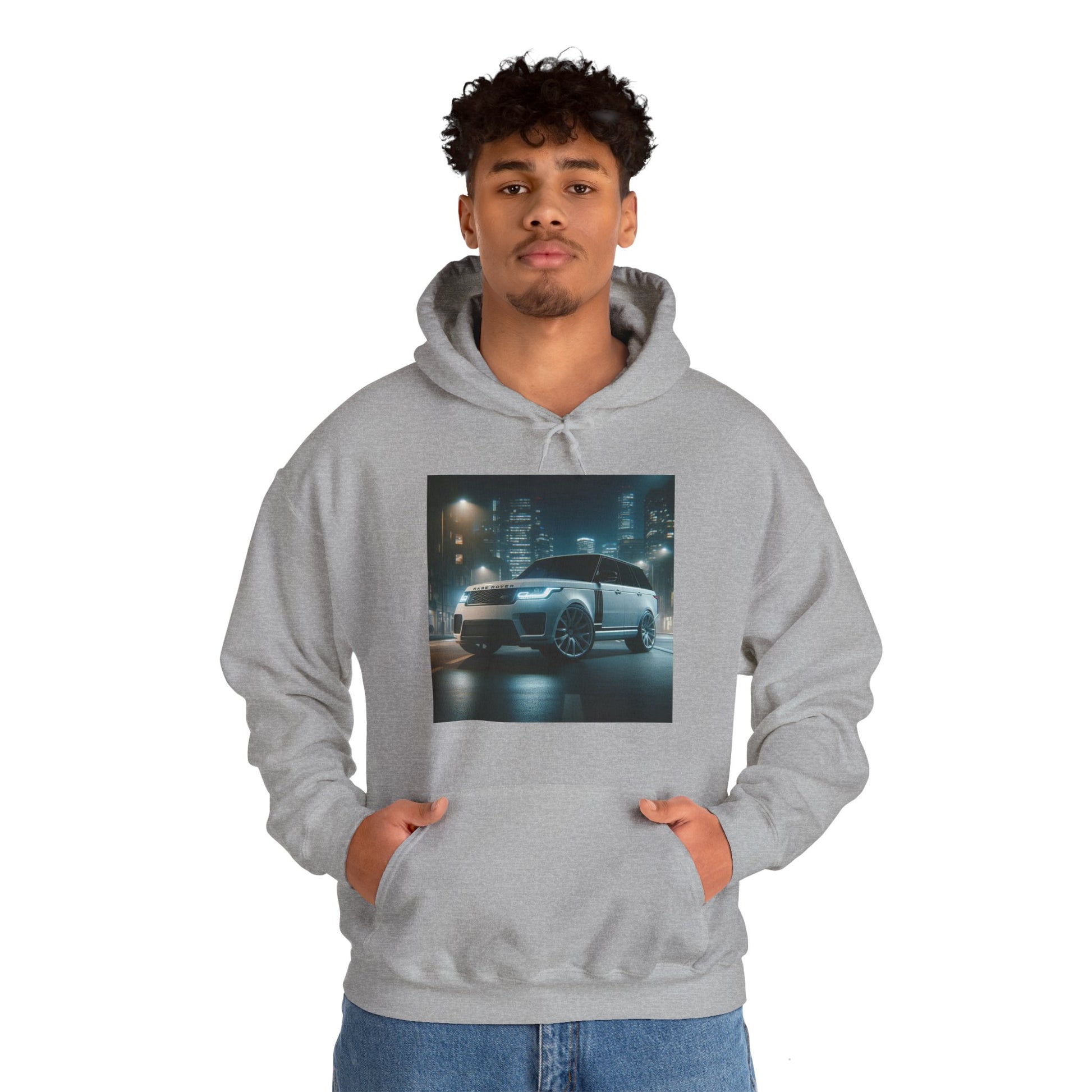 White Range Rover Hoodie Hoodie Printify