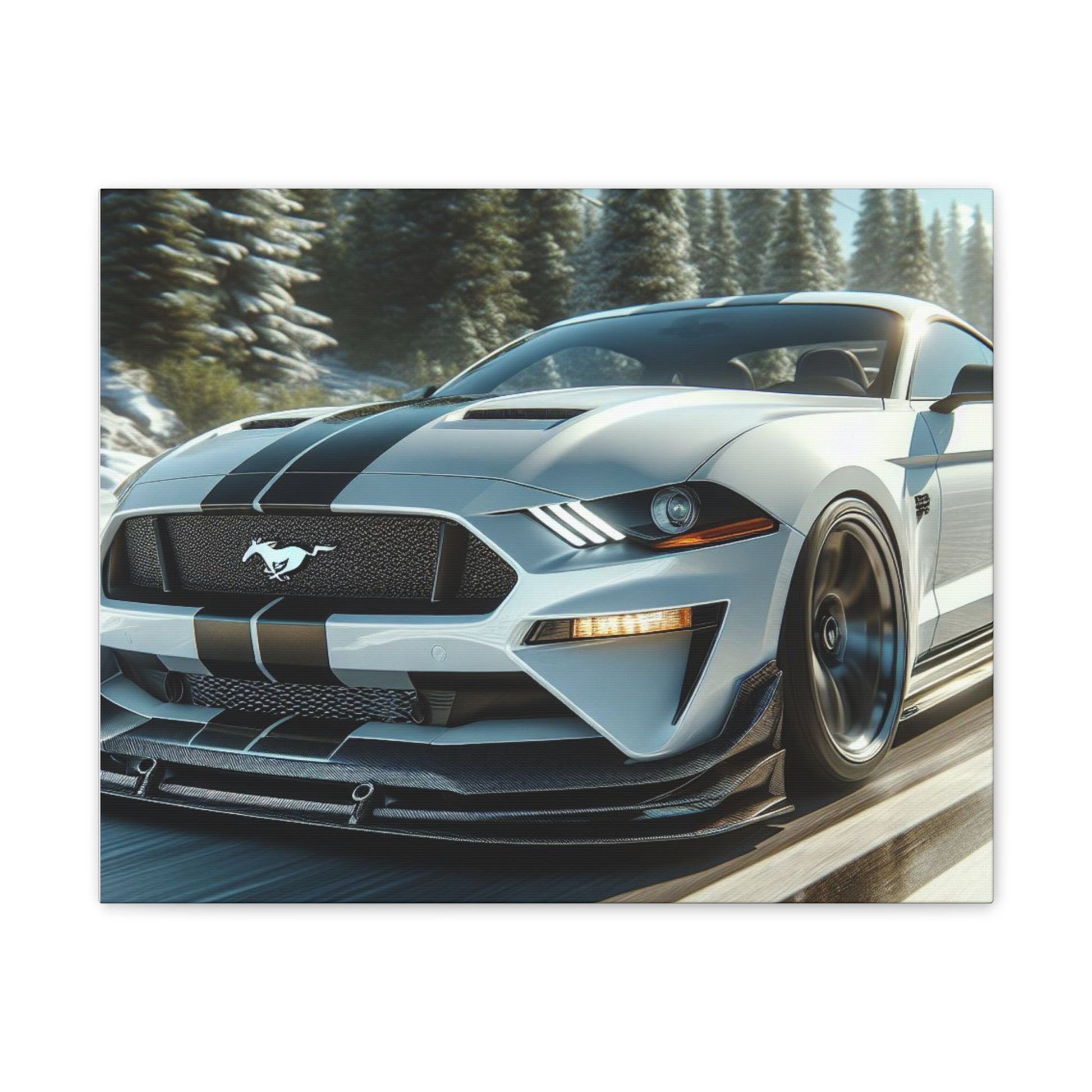 Silver Mustang Canvas Canvas Printify