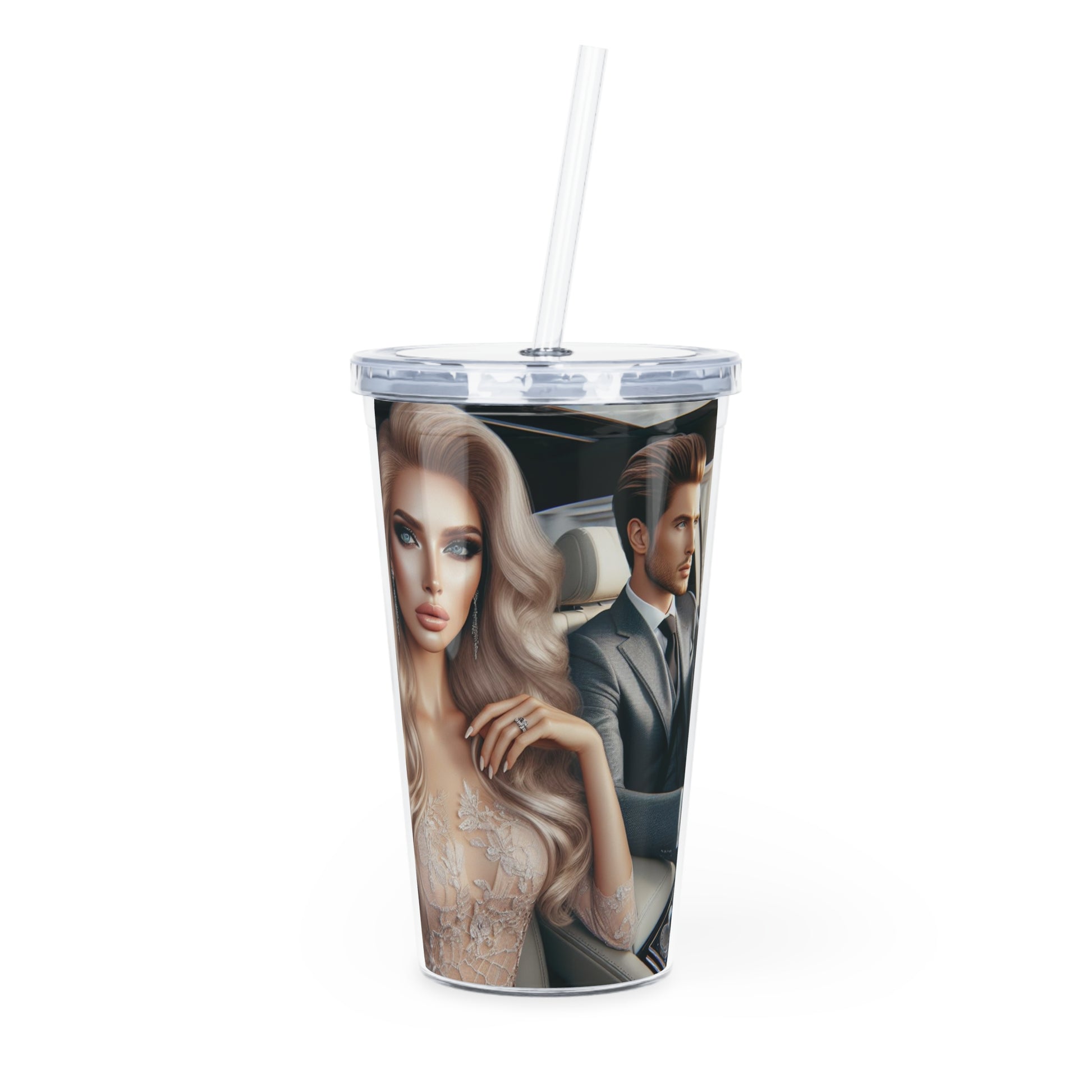 Elegant Drive Tumbler with Straw Mug Printify 20oz Transparent