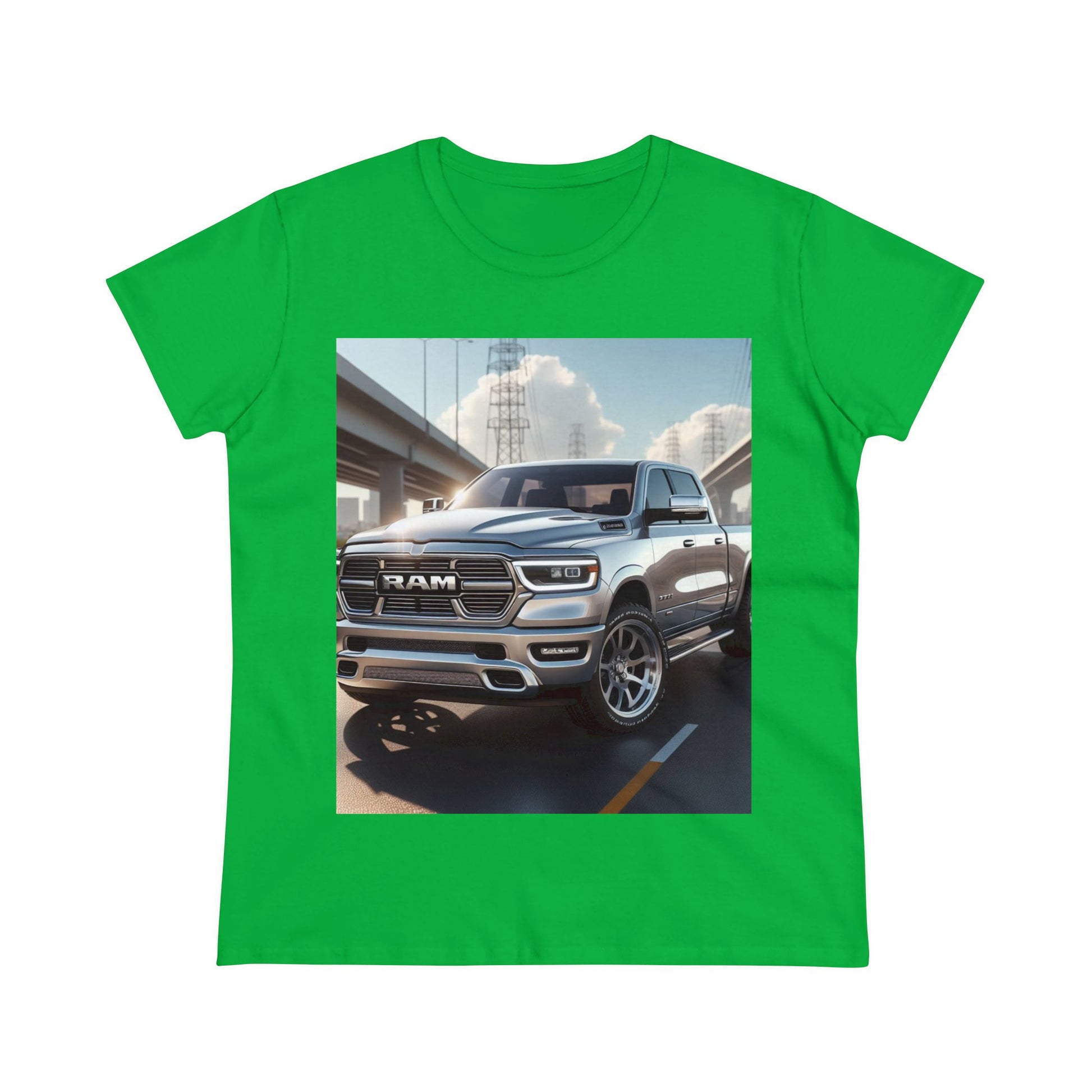 Silver Dodge Ram T-Shirt T-Shirt Printify Irish Green S