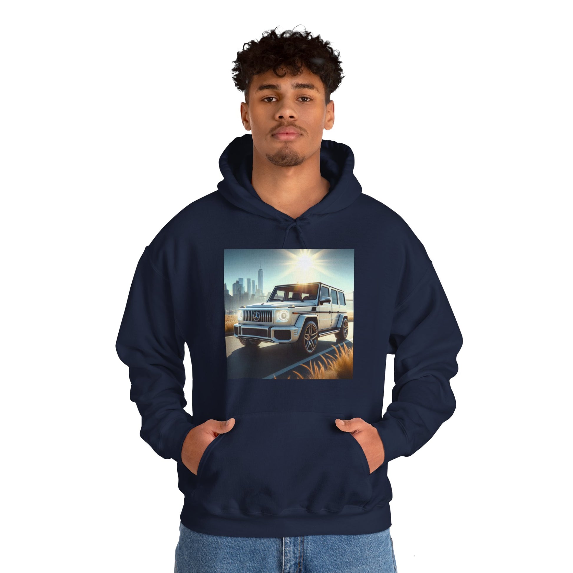 White G-Wagon Hoodie Hoodie Printify