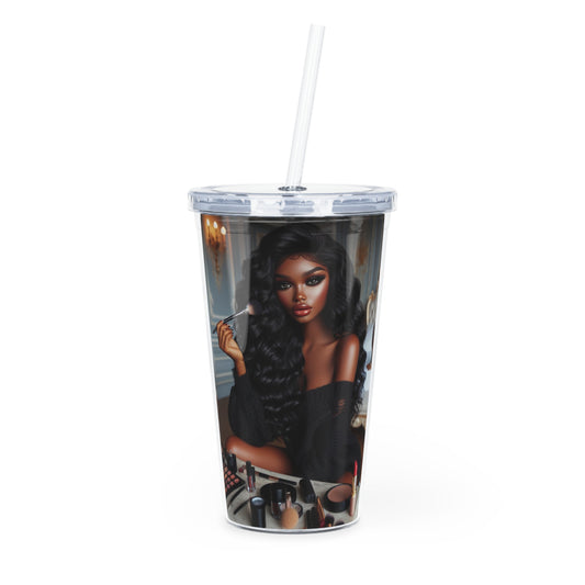 Make Up Time Tumbler with Straw Mug Printify 20oz Transparent