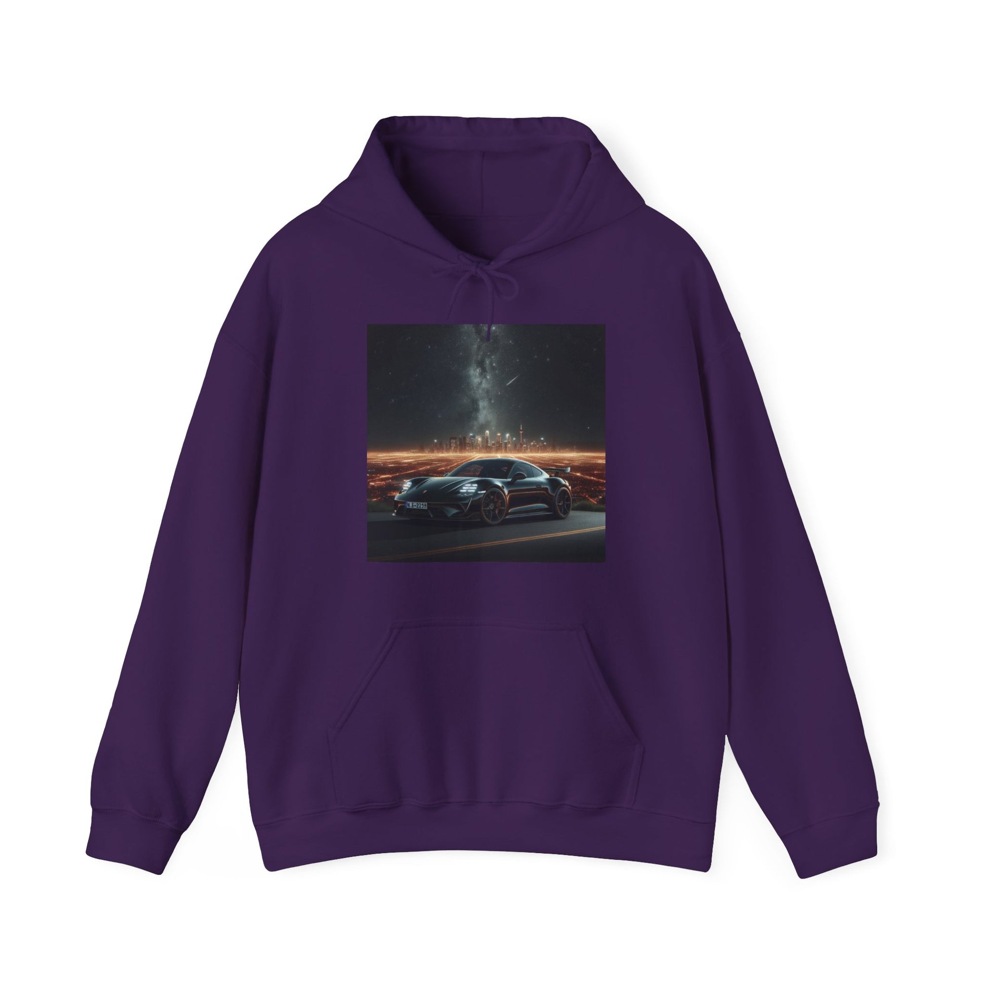 Black Porsche Hoodie Hoodie Printify Purple S