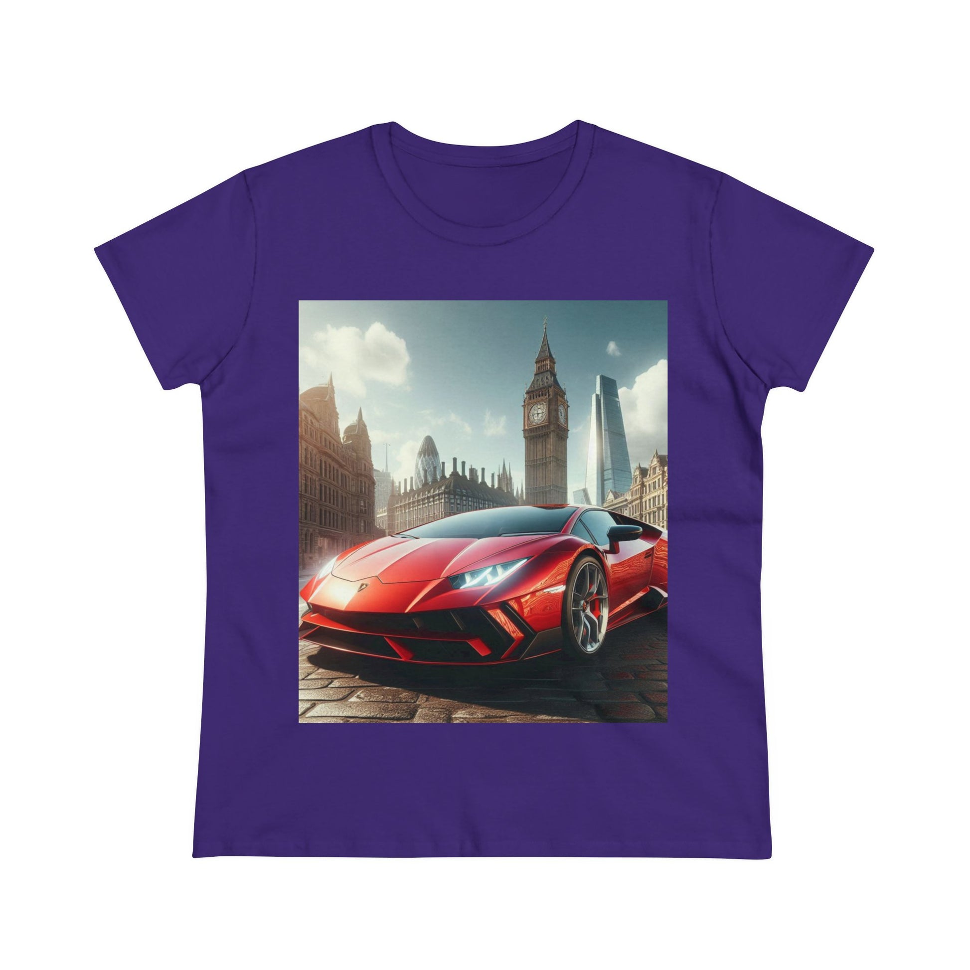 Red Lamborghini T-Shirt T-Shirt Printify Purple S