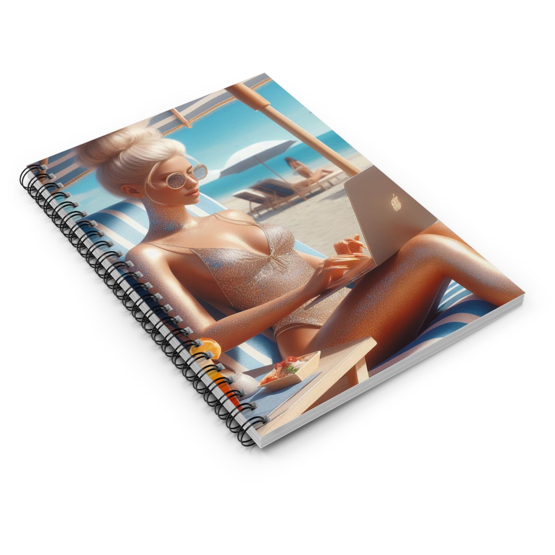 Work Day at the Beach Spiral Notebook Paper products Printify