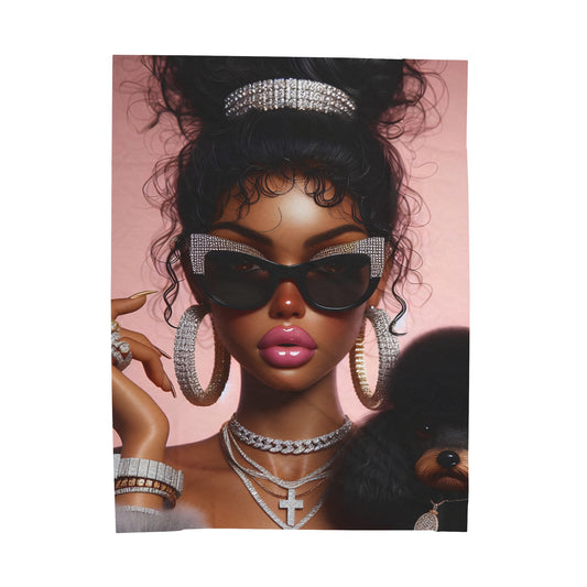 My Dog and I Plush Blanket blankets Printify 60" × 80"