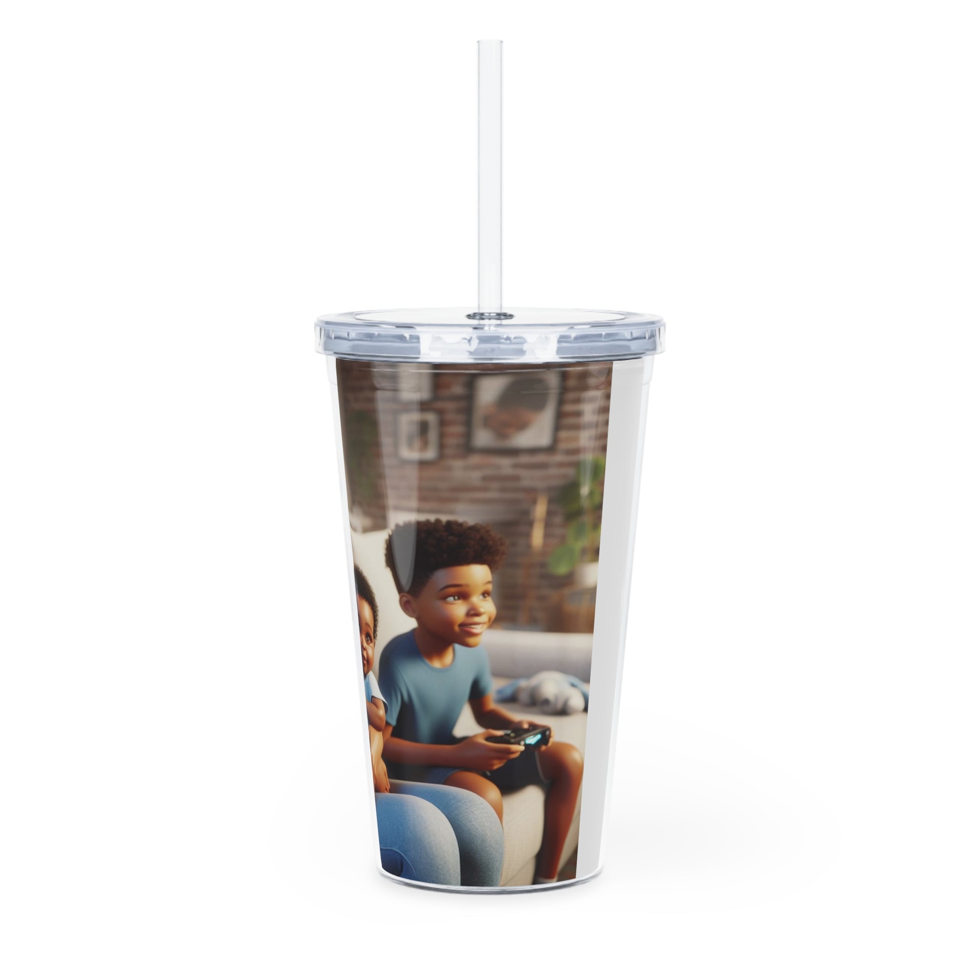 Family Time Tumbler with Straw Mug Printify