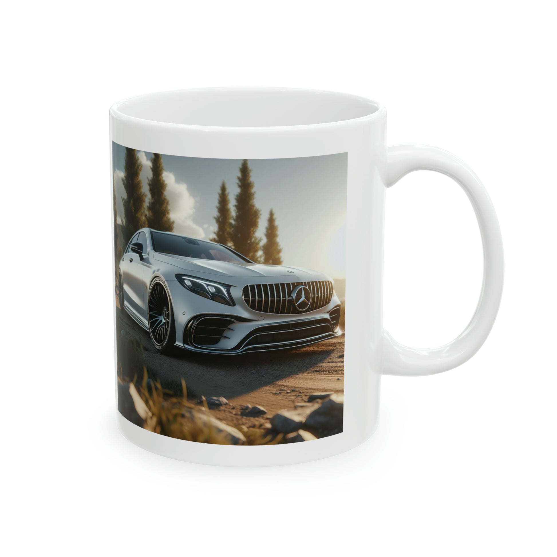 White Mercedes Mug Mug Printify
