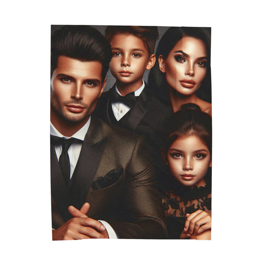 Family Portrait Plush Blanket All Over Prints Printify 60" × 80"