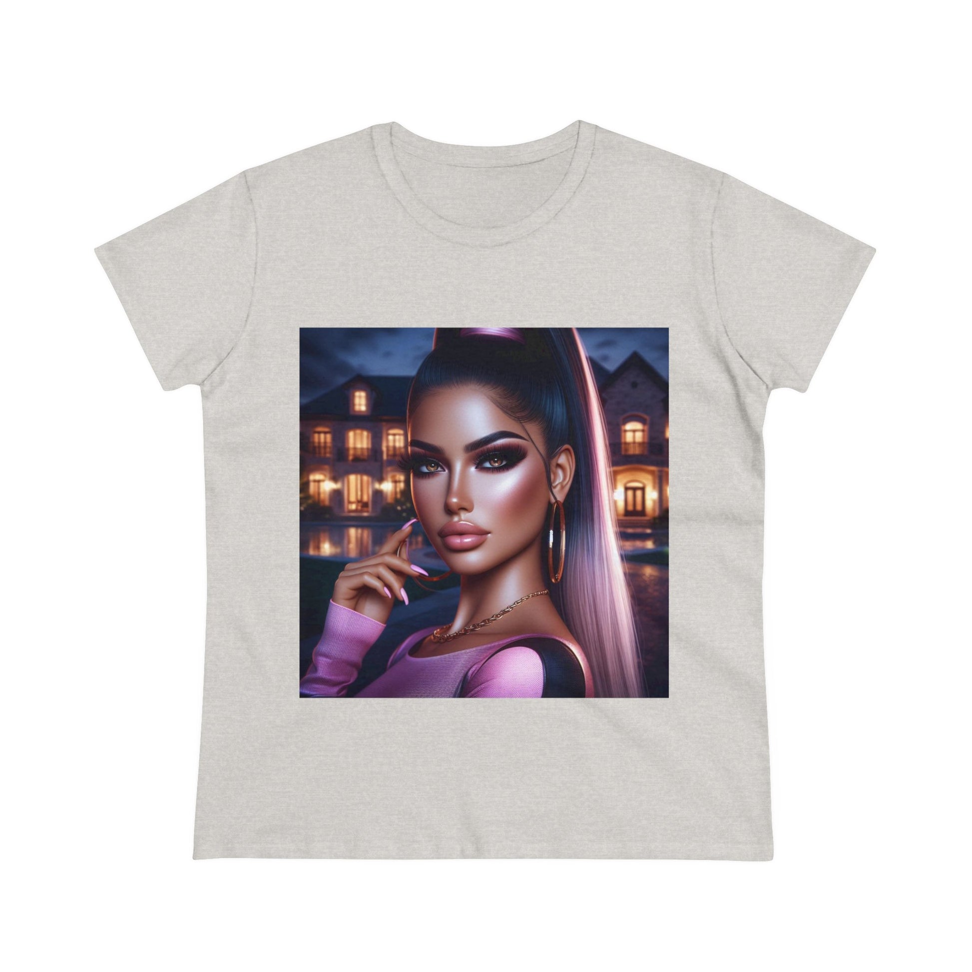 Pink at Night T-Shirt T-Shirt Printify Ash S