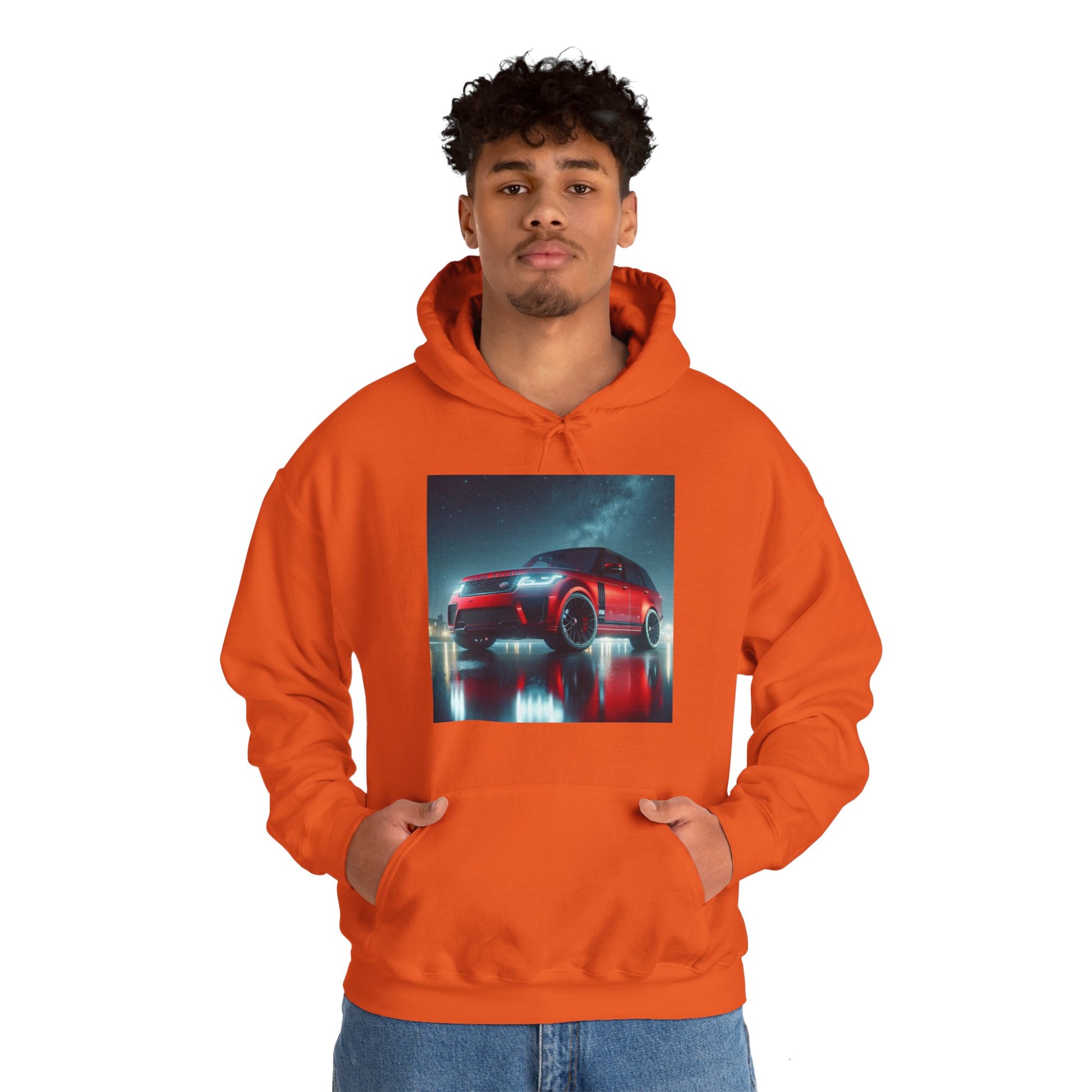 Red Range Rover Hoodie Hoodie Printify