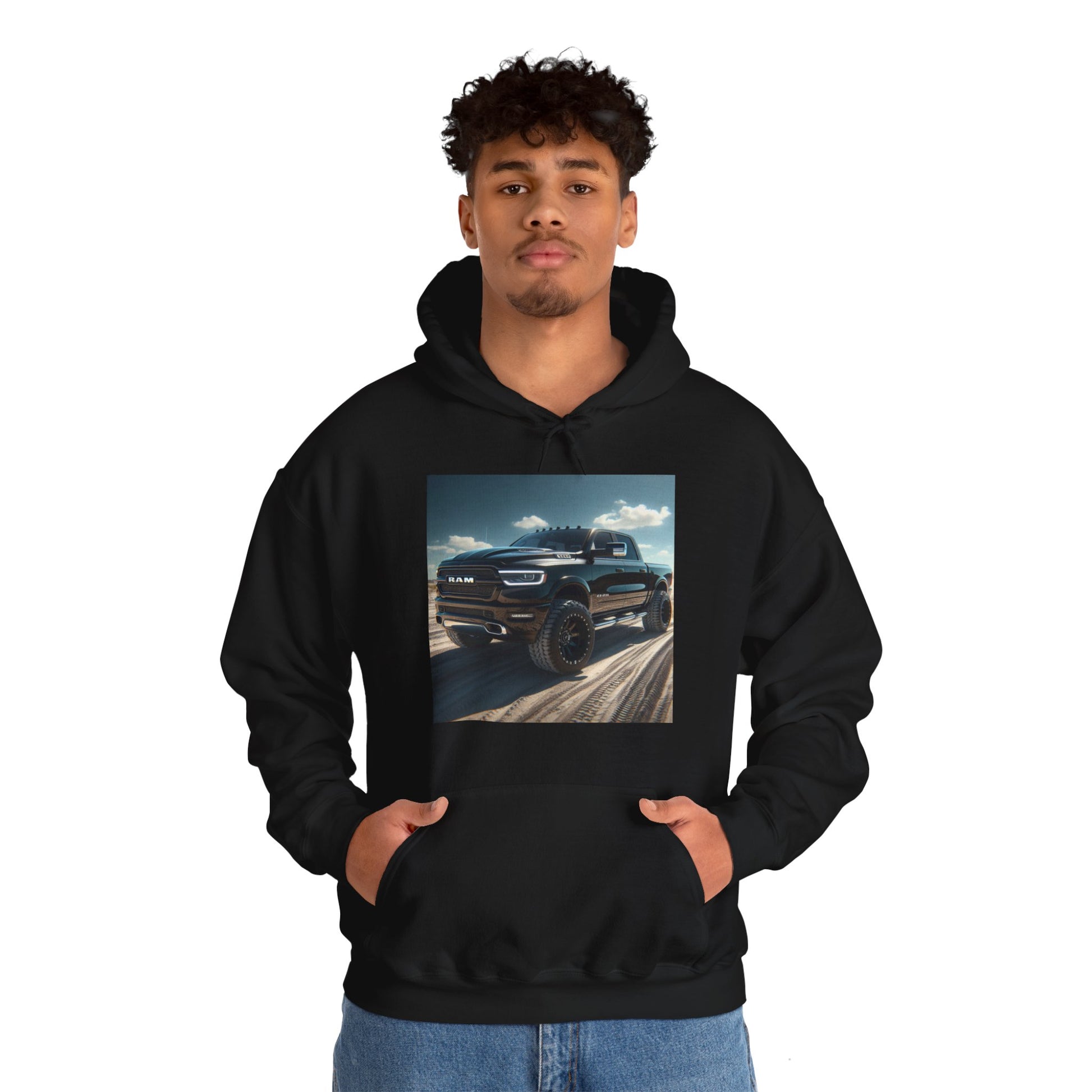 Black Dodge Ram Hoodie Hoodie Printify